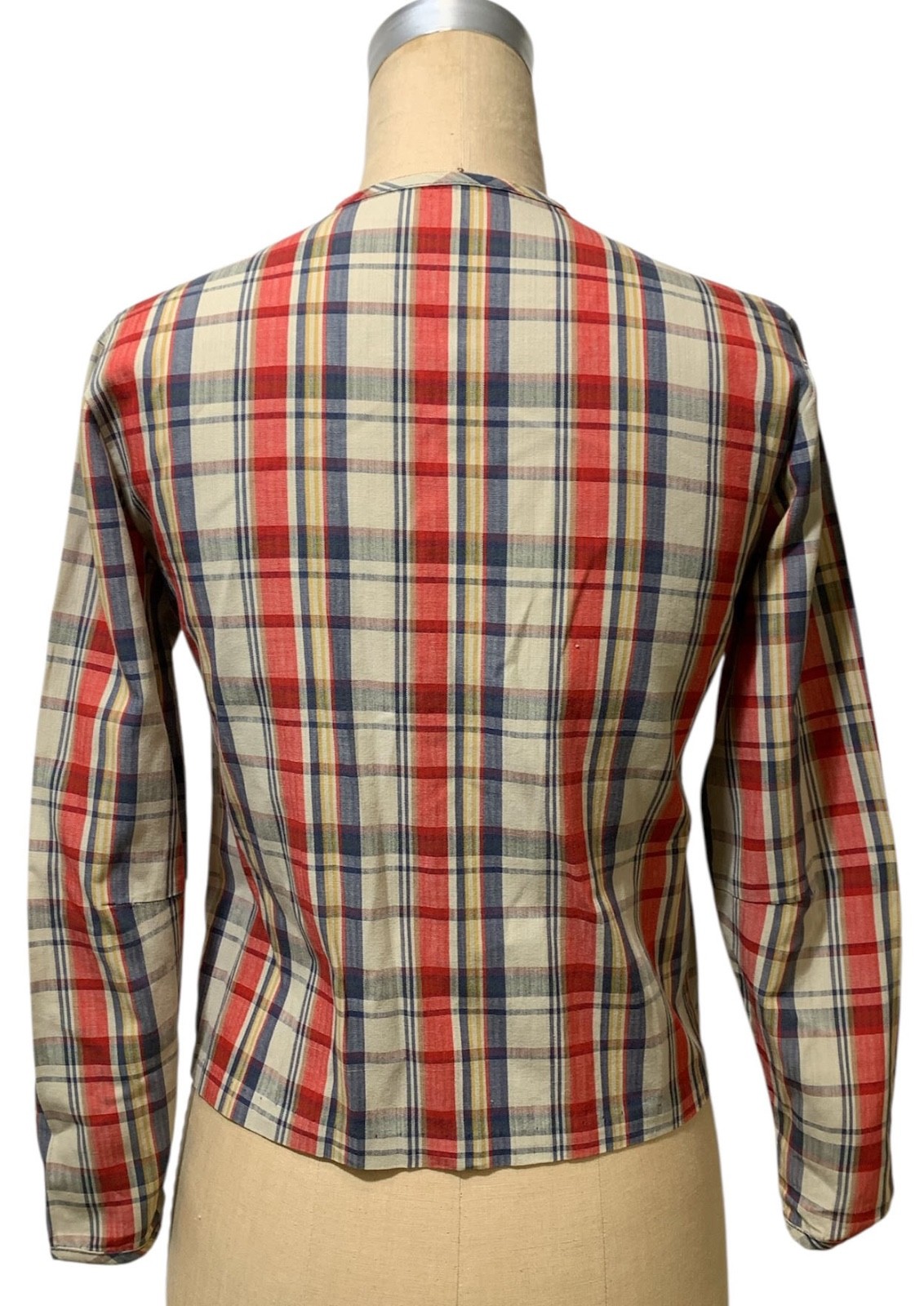 MISTER BLOUSE INC. Vintage 60s Women&rsquo;s Plaid LS Zip Front Jacket – Sz S