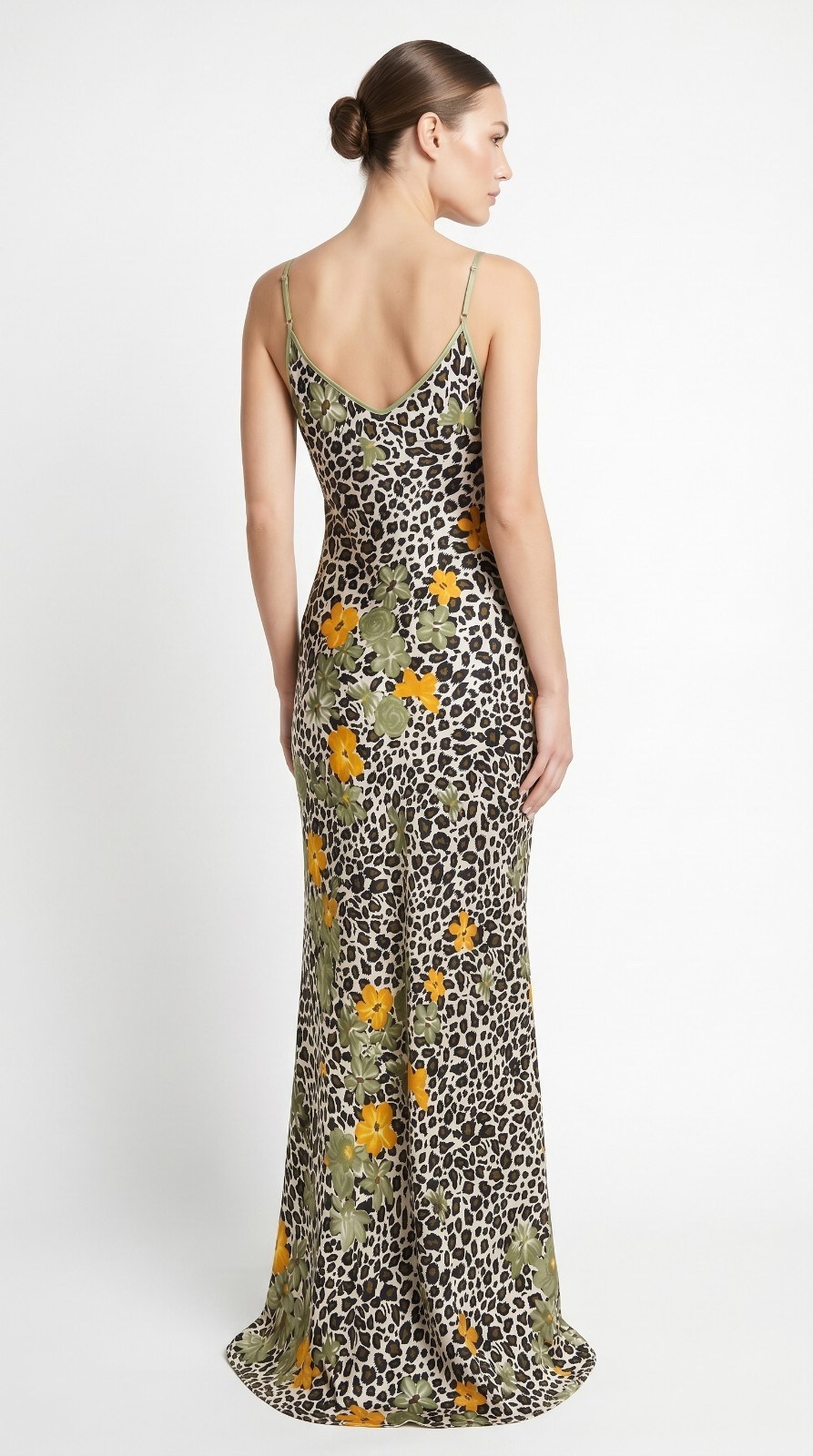 Luxury 2-Piece Satin Nightgown & Short Robe Set Size M | Animal Print Floral