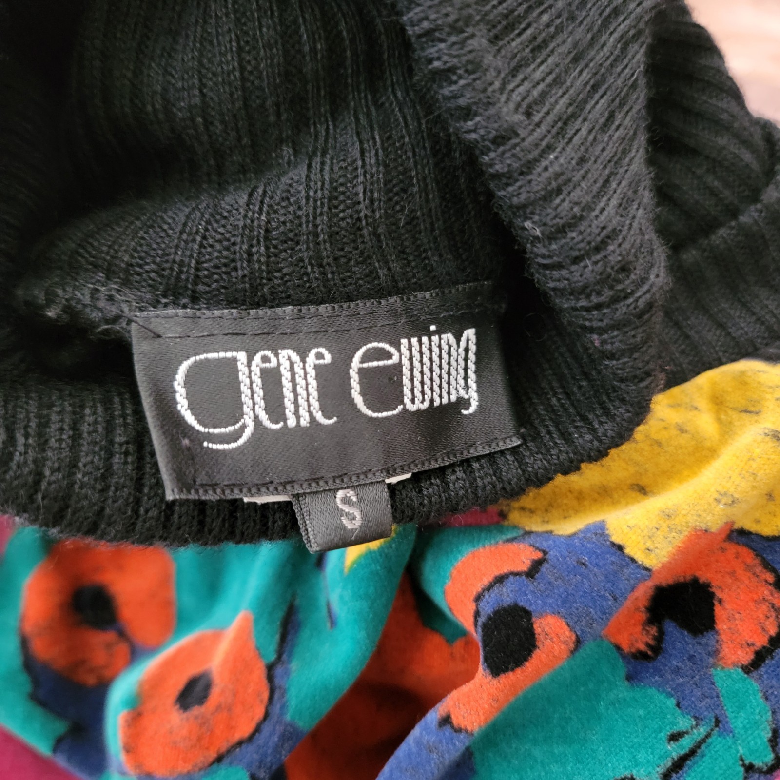 Vintage Gene Ewing BIS Pullover Womens Sz S Oversize Elephant Art Euc 80s
