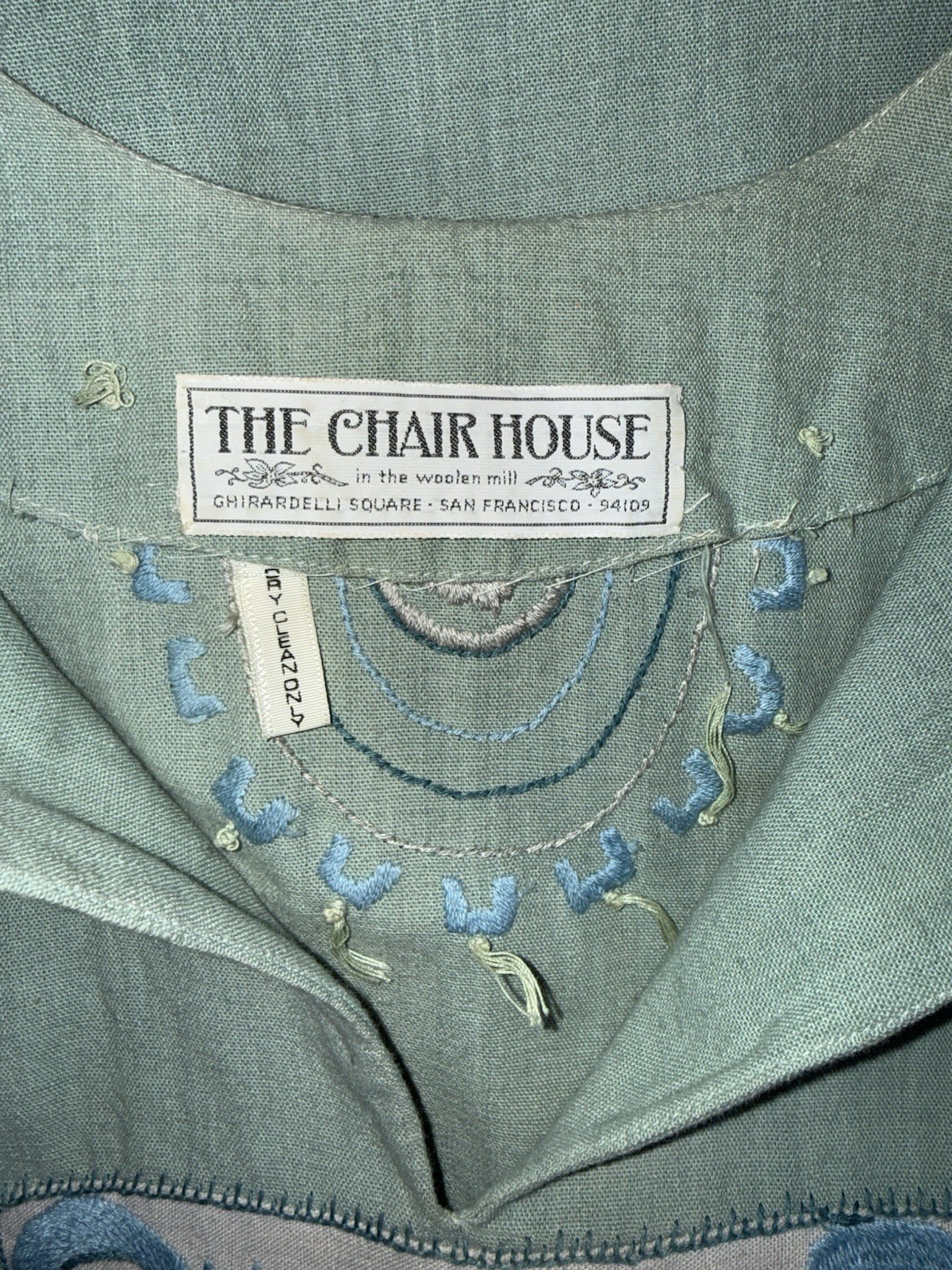 Vintage The Chair House Evil Eye Woolen Mill Ghirardelli Square Kaftan Dress VTG
