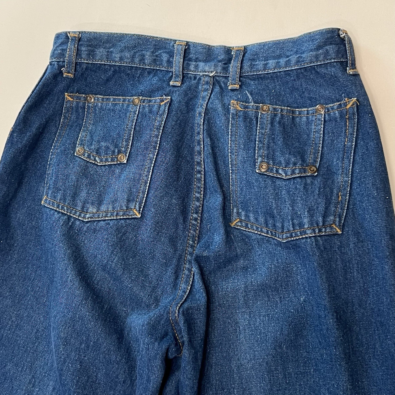 Vintage High Waist Front Seam Jeans Straig Leg Dark Denim 25 In Waist