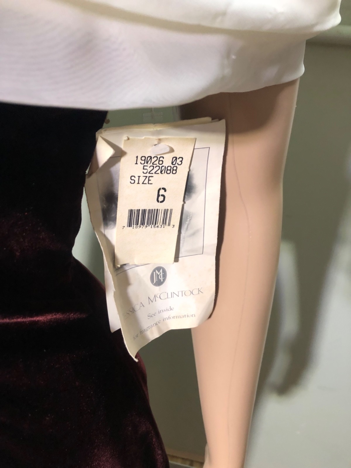 VTG Jessica McClintock Gunne Sax Velvet Cocktail Dress Off Shoulder 90s Gown 6