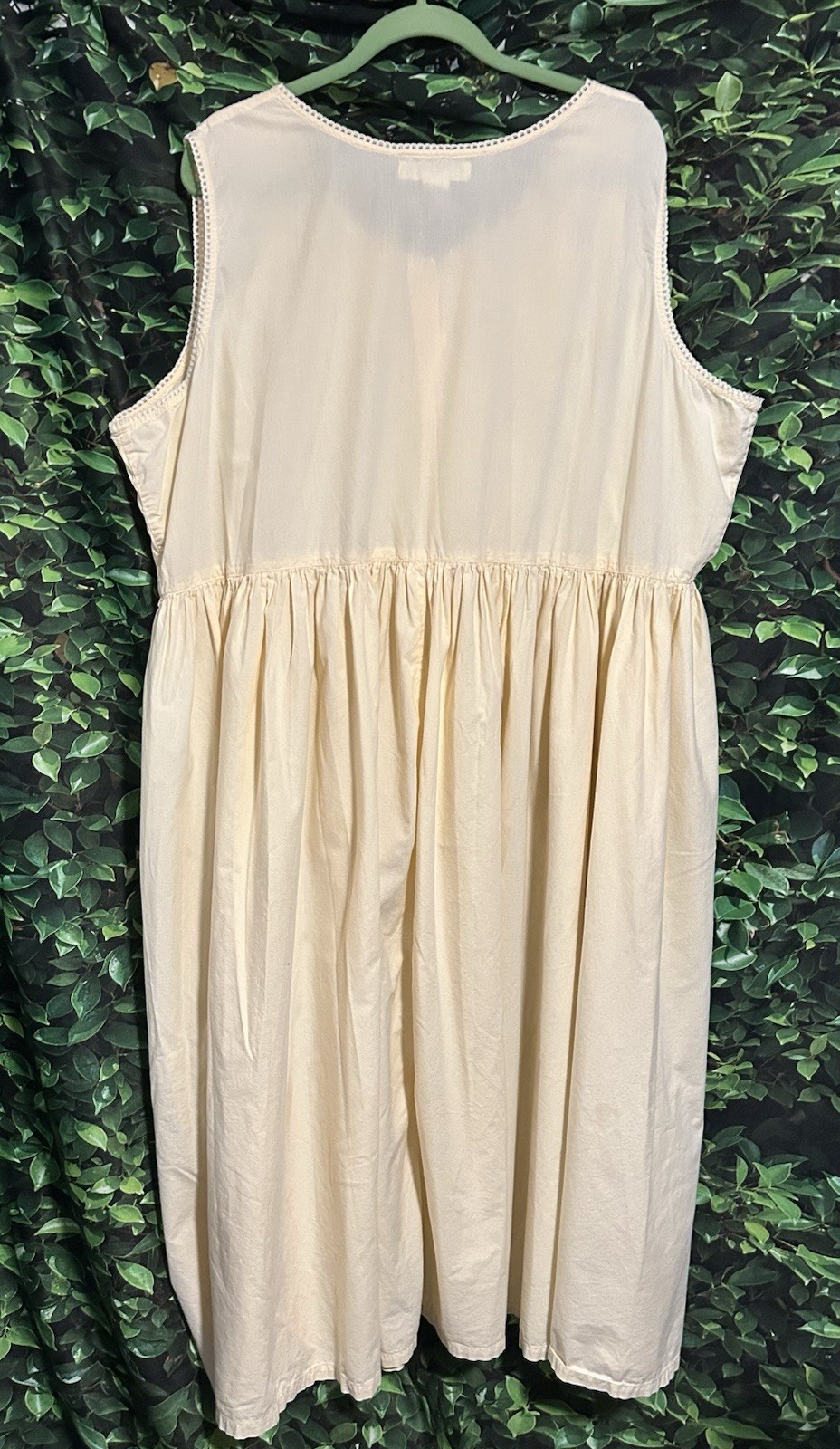 Gloria Vanderbilt Intimates Night Gown Yellow Eyelet Sleeveless Womens 26/28