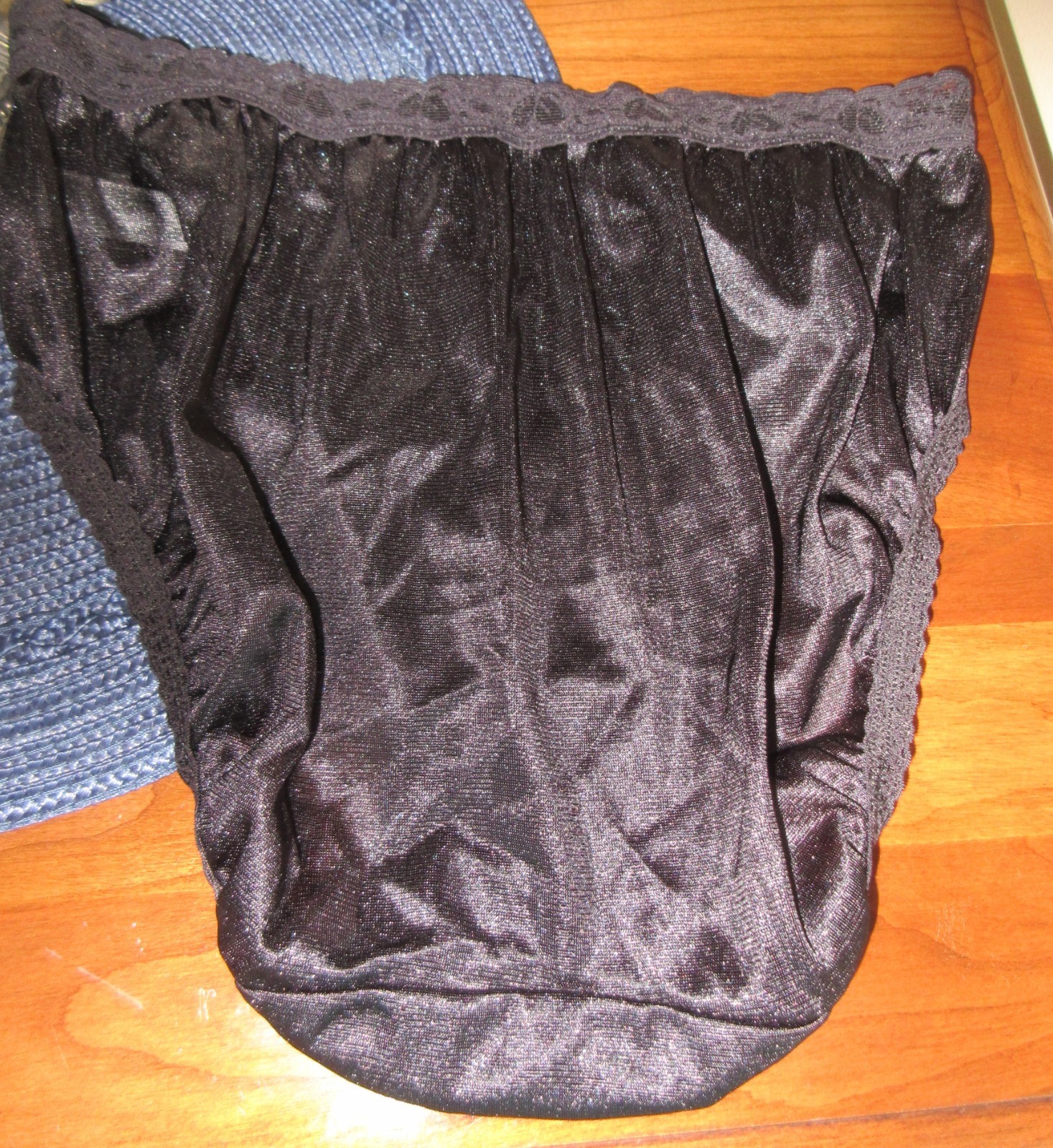 unworn vtg UNDERSCORE lace waist BLACK MEGA HI LEG SISSY sheer panties 6/M