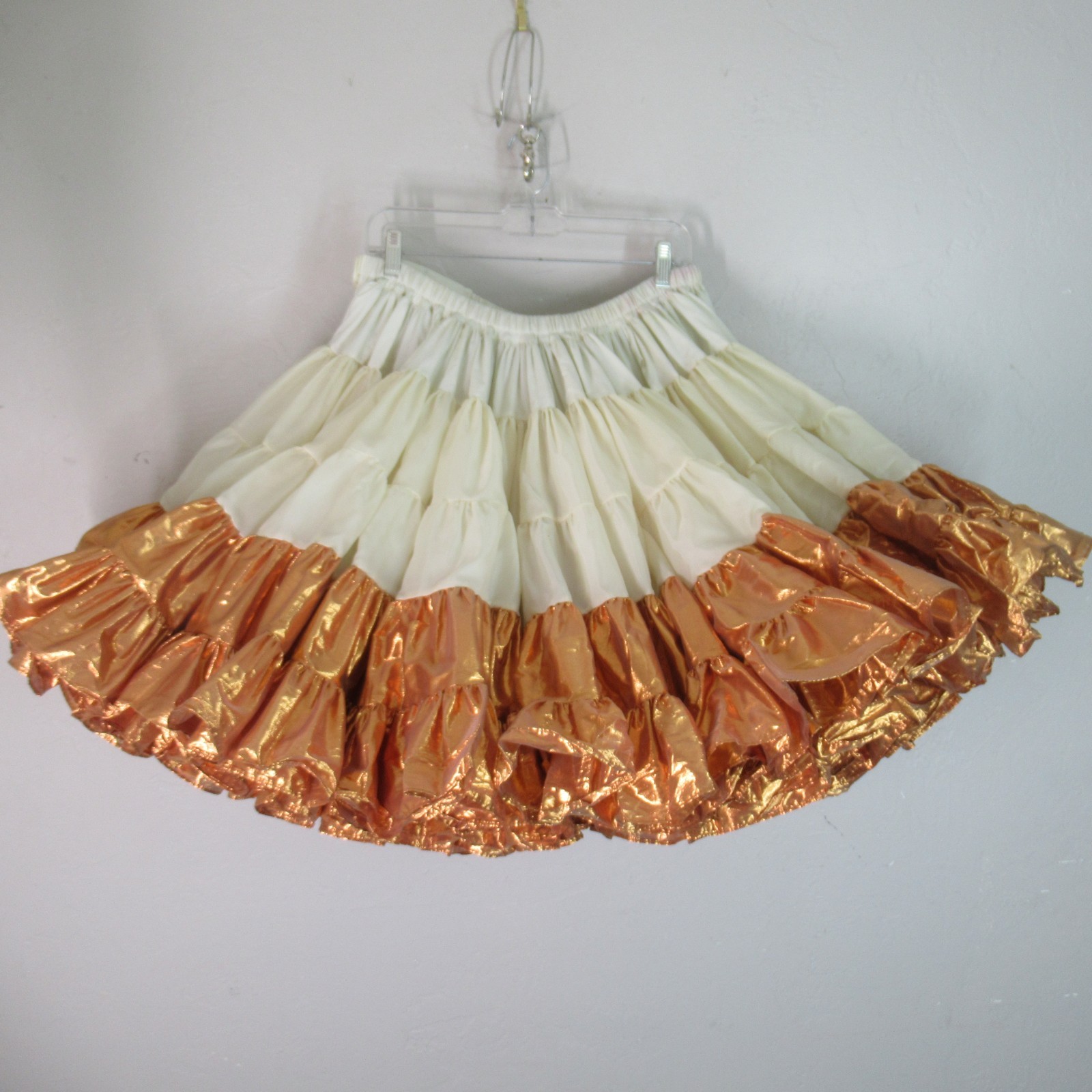 Million Dollar Petticoat Square Dance M Ruffles Metal Copper 3 Tiers 2 Layers