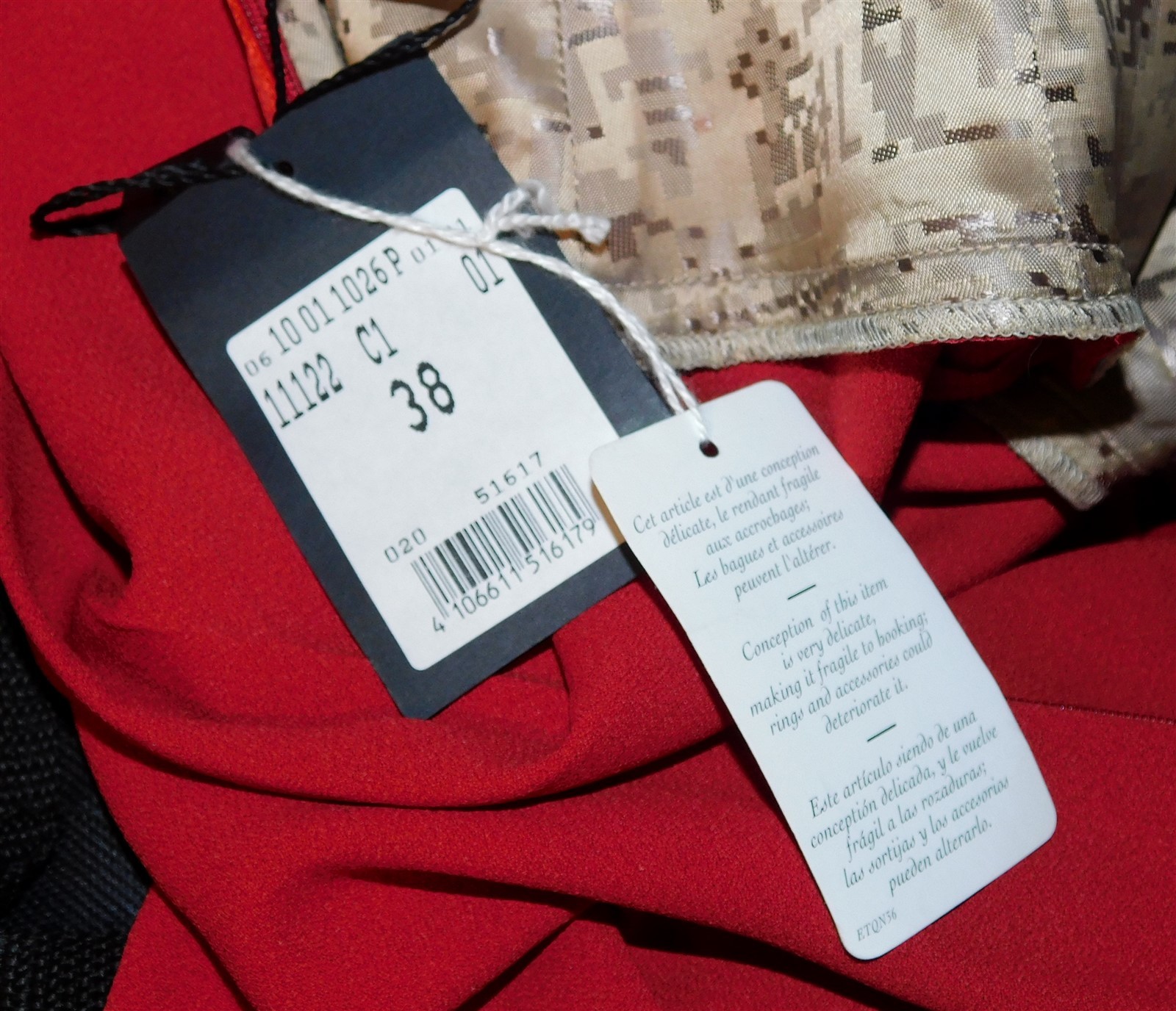 NWT Vtg Christian Lacroix Bazar Red High-Waisted Wide-Leg Trouser Pants Size 38