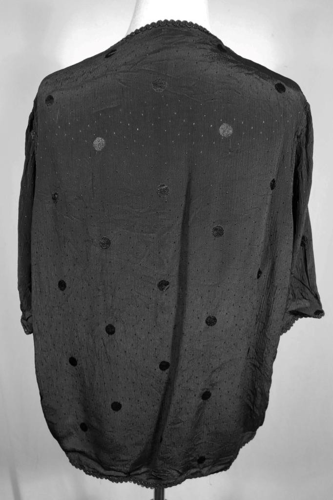 Vintage 1930&rsquo;s French Black Rayon Jacket Ornate Closure Size Large Good Cond