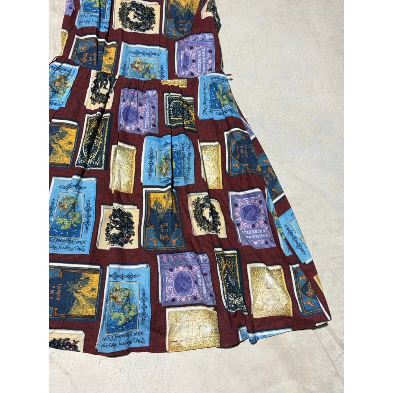 ModCloth Burgundy book Peter Pan Collar Dress library librarian teacher medium
