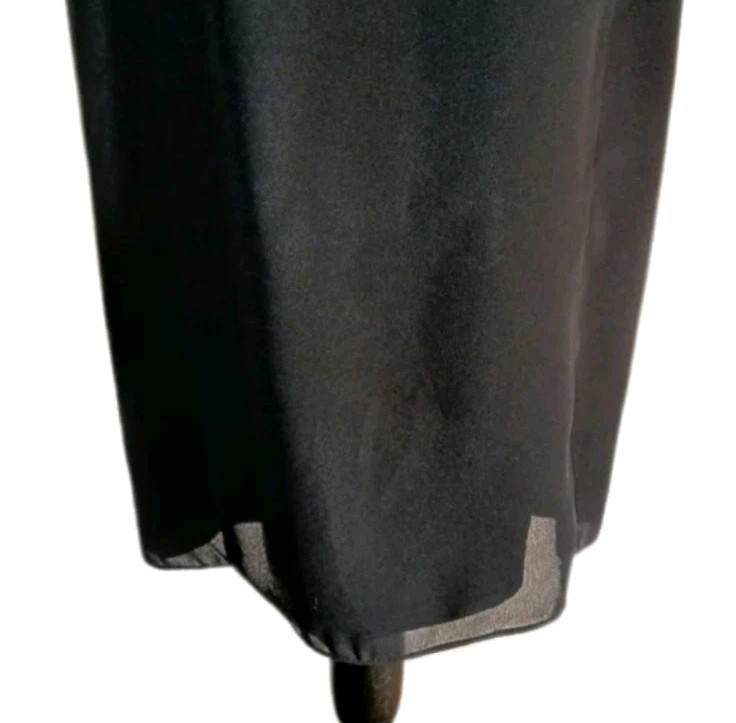 Vtg 80s Lori Max II Black Beaded Sequin Cocktail Wedding Dress Embroidered M