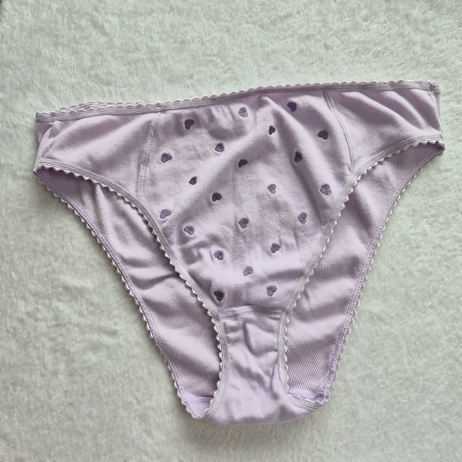 Lot 3 Pairs VANITY FAIR Plus Size Cotton Panties Cute Hearts Hi Cut Brief 4X/11