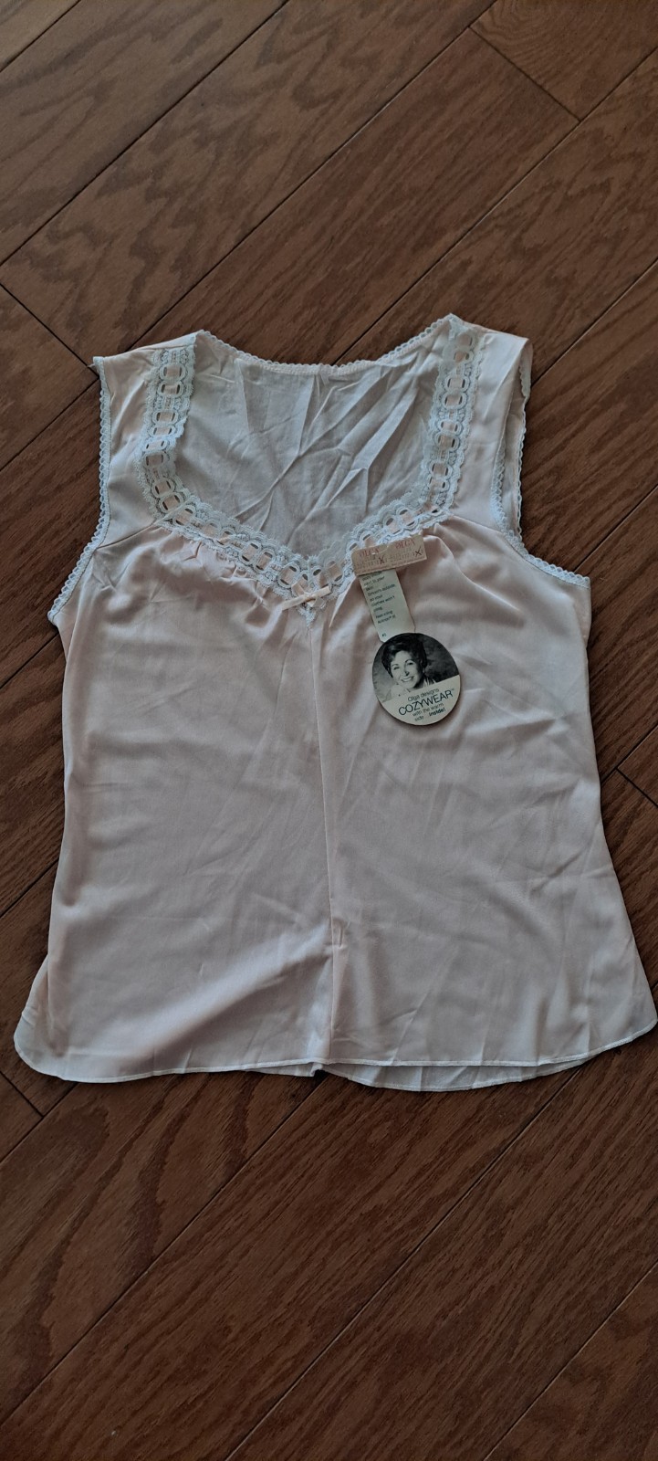 Olga Vtg Camisole V Neck Stretch Lace M 926 Pink Cozy Wear Nwt