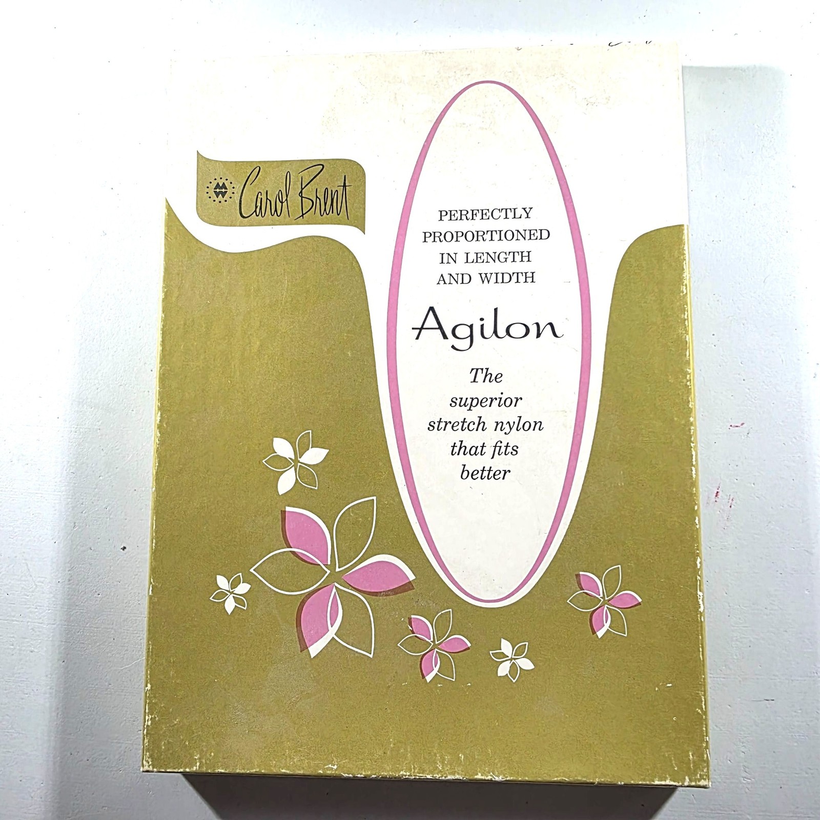 Vtg hose Carol Brent Agilon Nylon Stocking Beige Hosiery career office