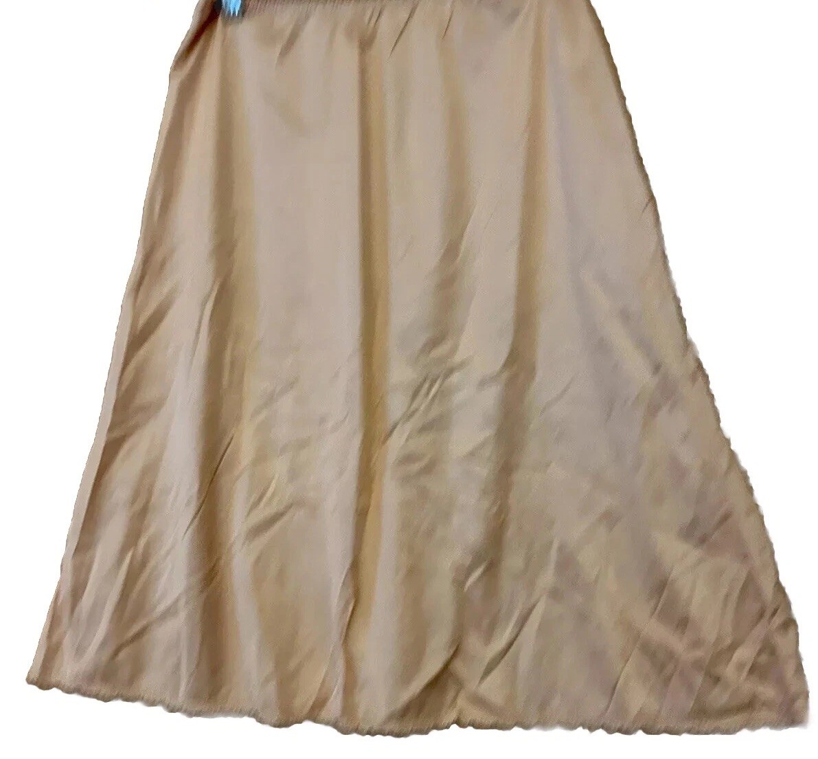 Kayser Half Slip S Beige Silky Lace Trim Vintage Modesty Lingerie 22 Inches Long