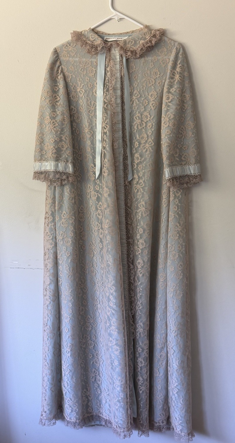 Vintage 1950s-1960s Odette Barsa Dressing Gown Robe Peignoir – Size Large