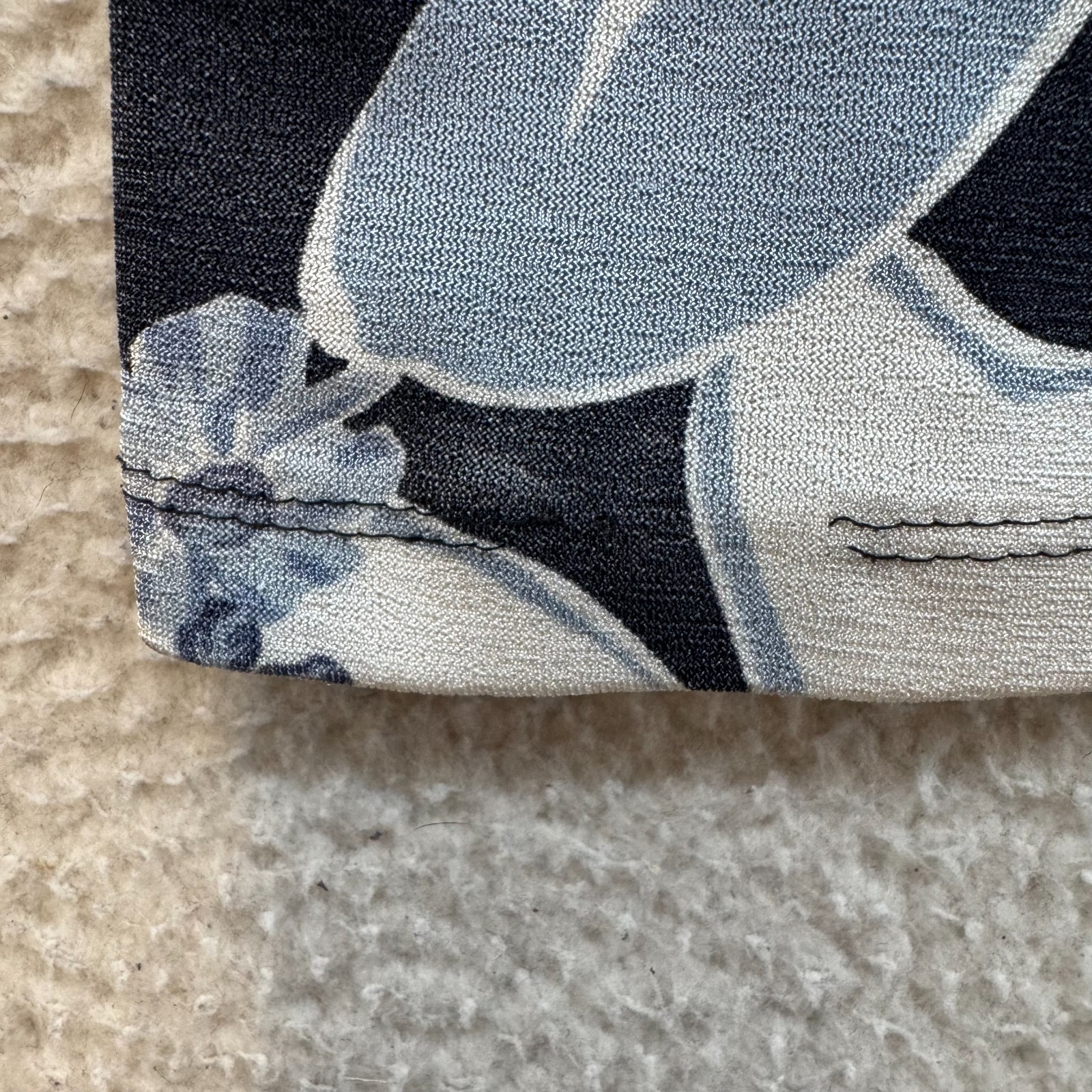 90s Y2K Vintage Camisole Tank Top XS Small Blue Floral Slinky Stretch Asymmetric