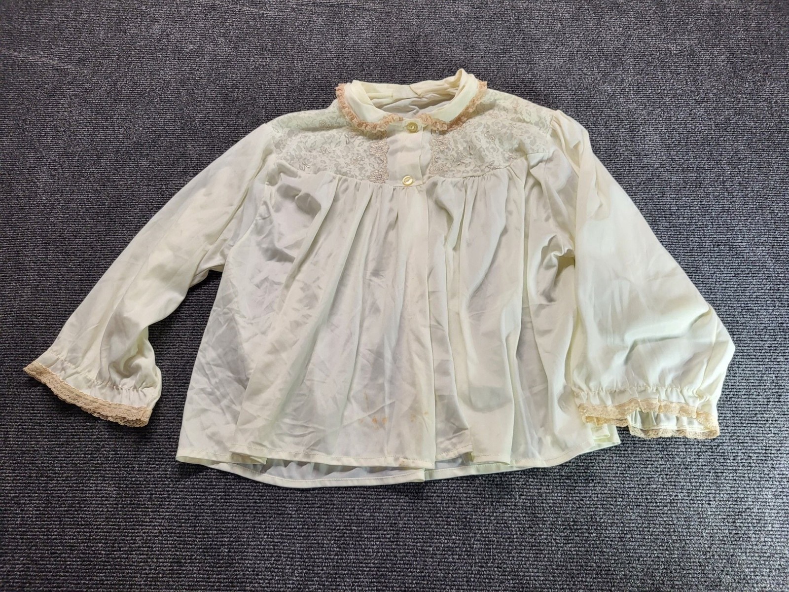 Vintage Philmaid Nylon Lace Trimmed Bed Jacket Size 36/38