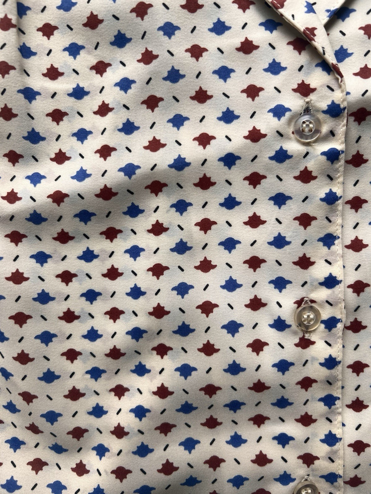Vintage Sears 1970’s 80’s polyester button up shirt Size 10 pit to pit 19”