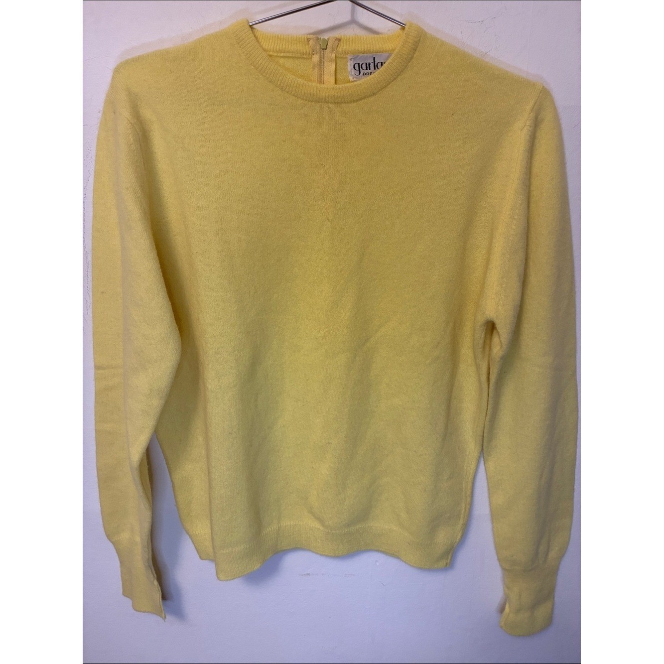 Vintage 1950s Garland Dreamspun Crewneck Sweater – Soft Yellow- Small