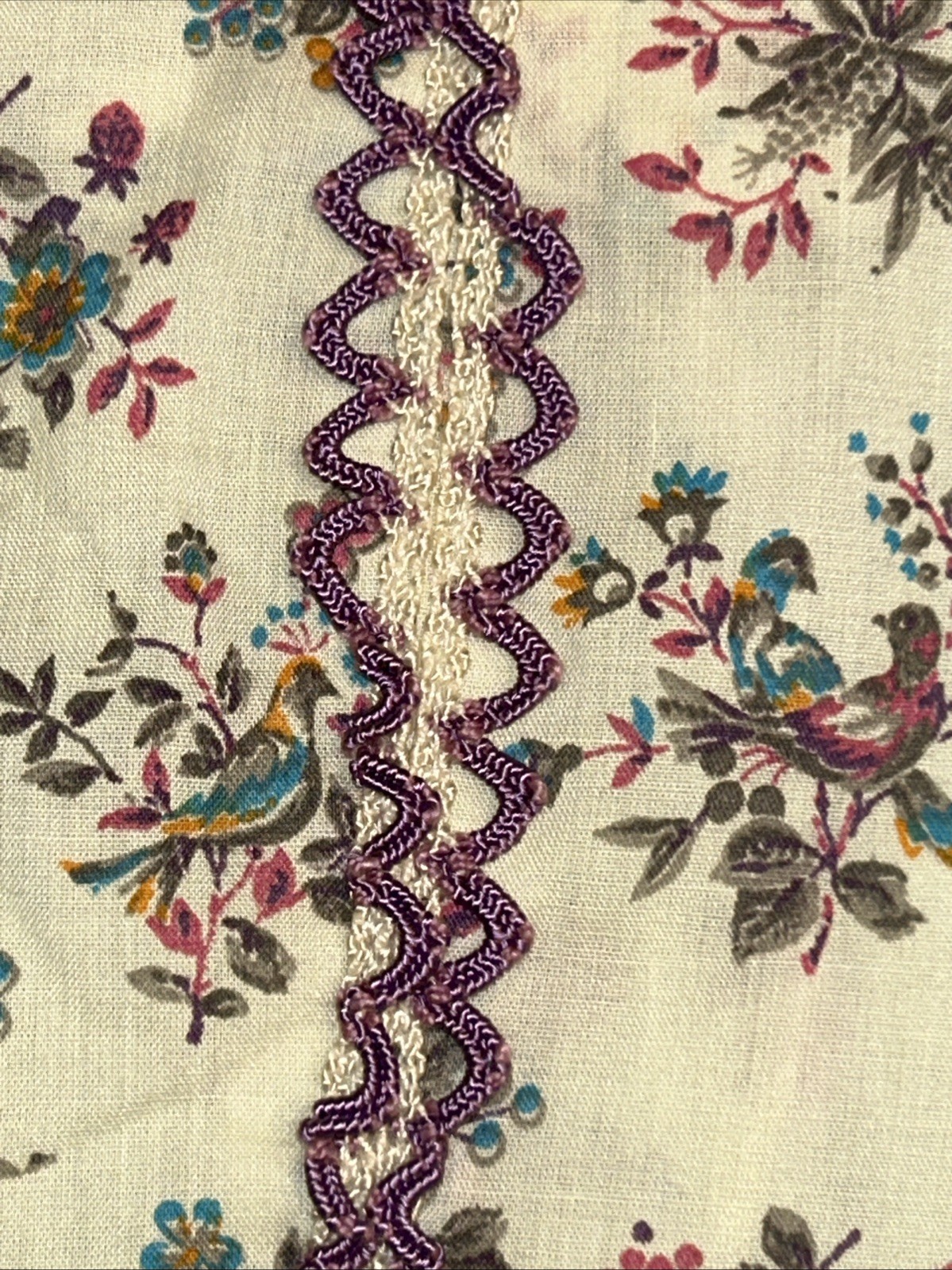 Vintage Handmade Cotton Pull On House Dress Vintage Fabric & Ric-a-Rac GUC