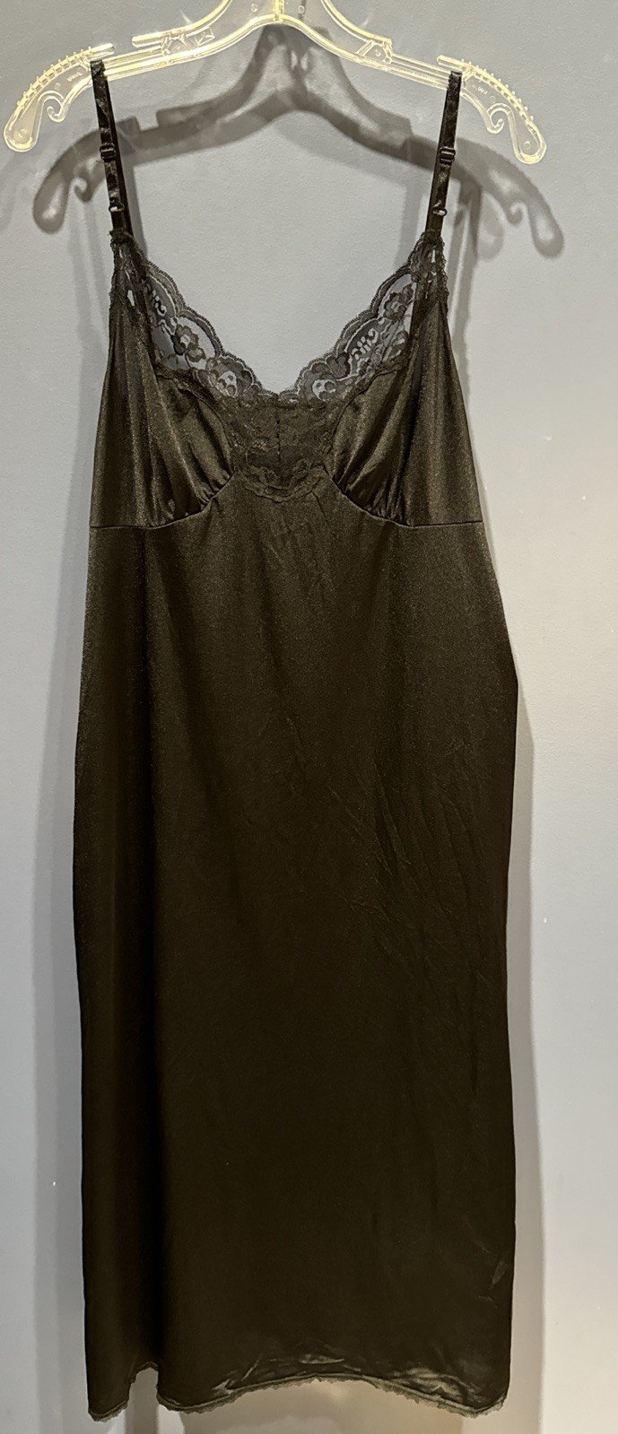 46” Waist Black Full Slip, Adjustable, Vintage Jaclyn Smith Kmart, NWT 44” Chest