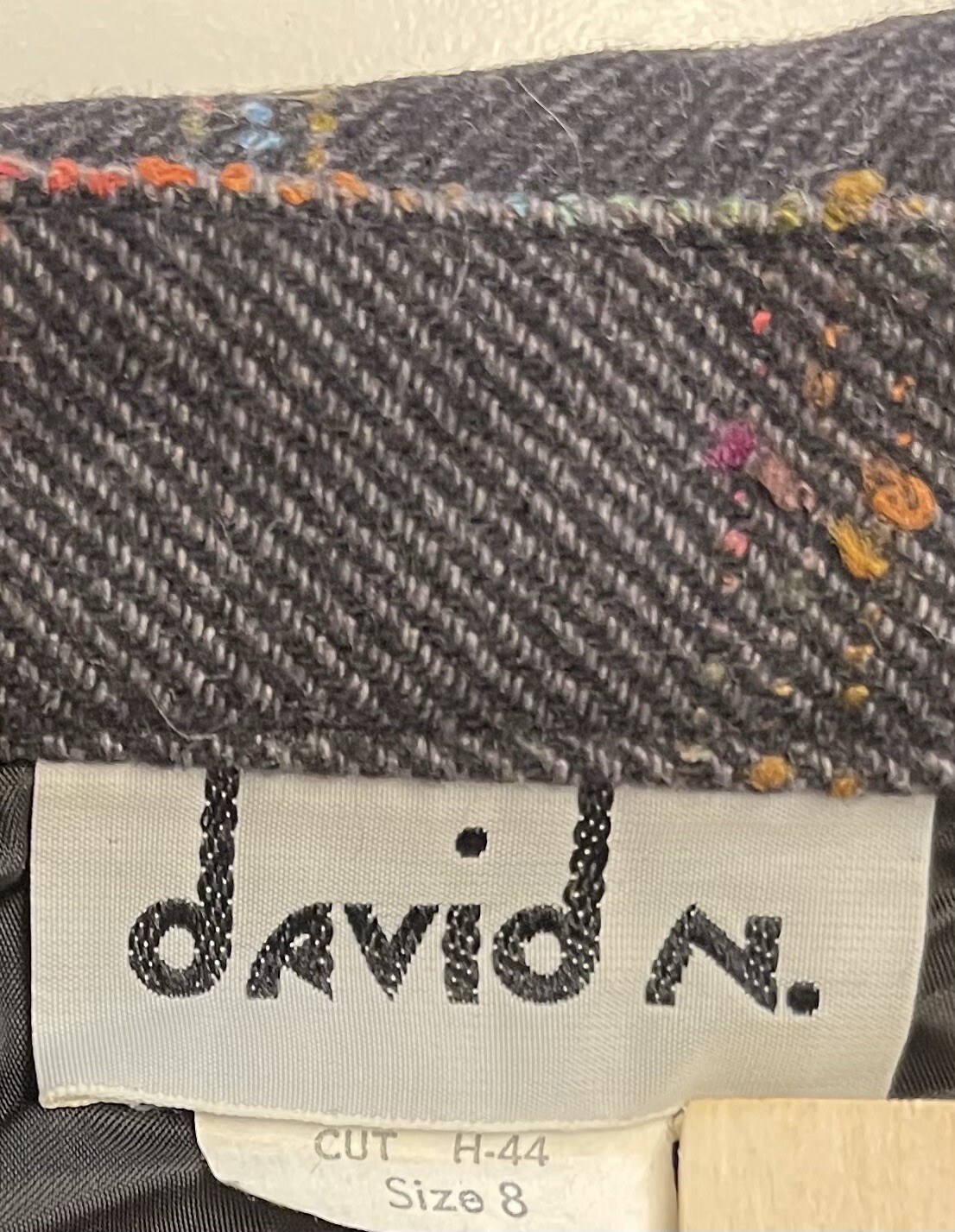 David N. Pants Womens Checkerboard Wool Polyester Trouser Vintage 24×29.5￼