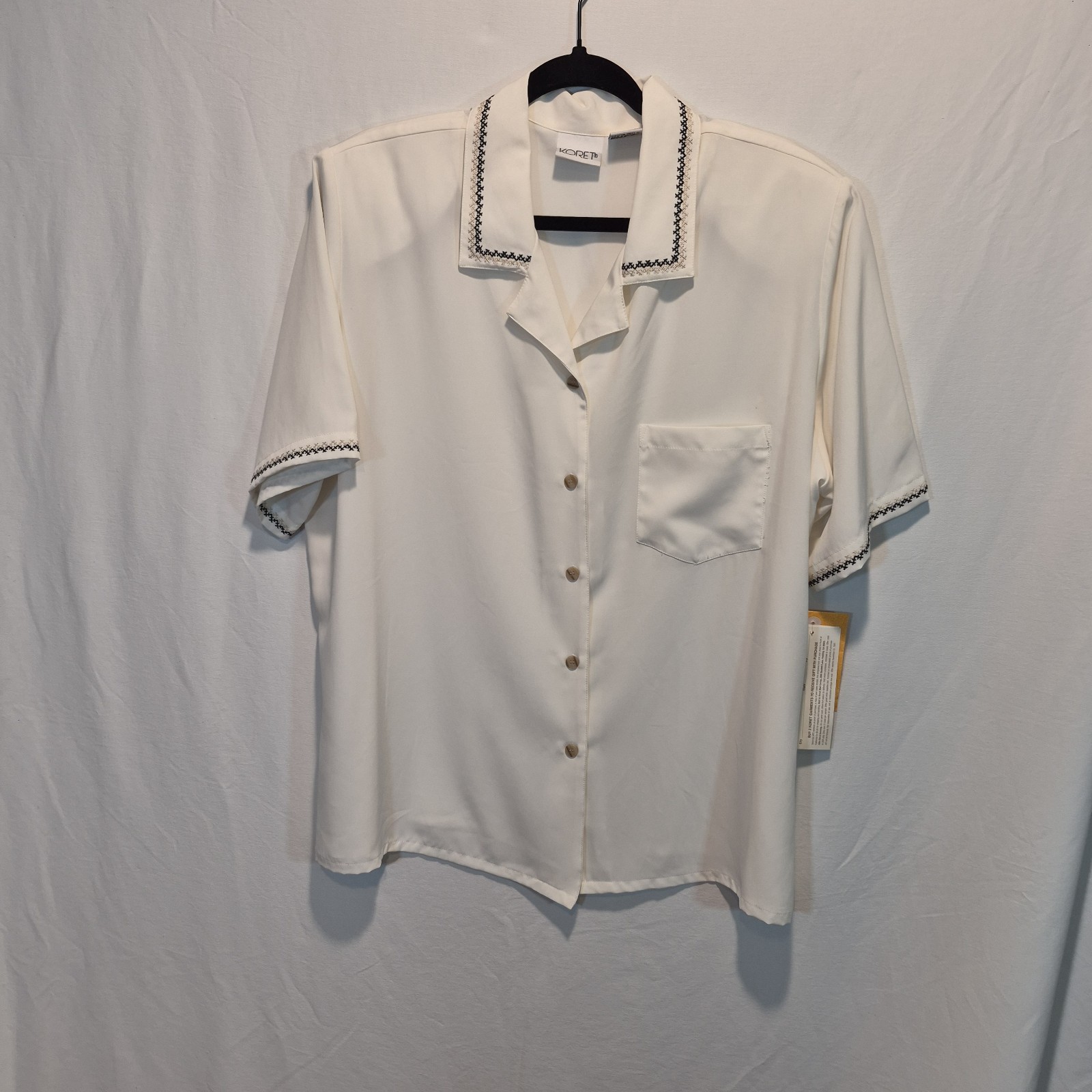 NWT Vintage Koret Blouse 18W Grandmacore Artisanal Retro Camp/Resort Eclectic