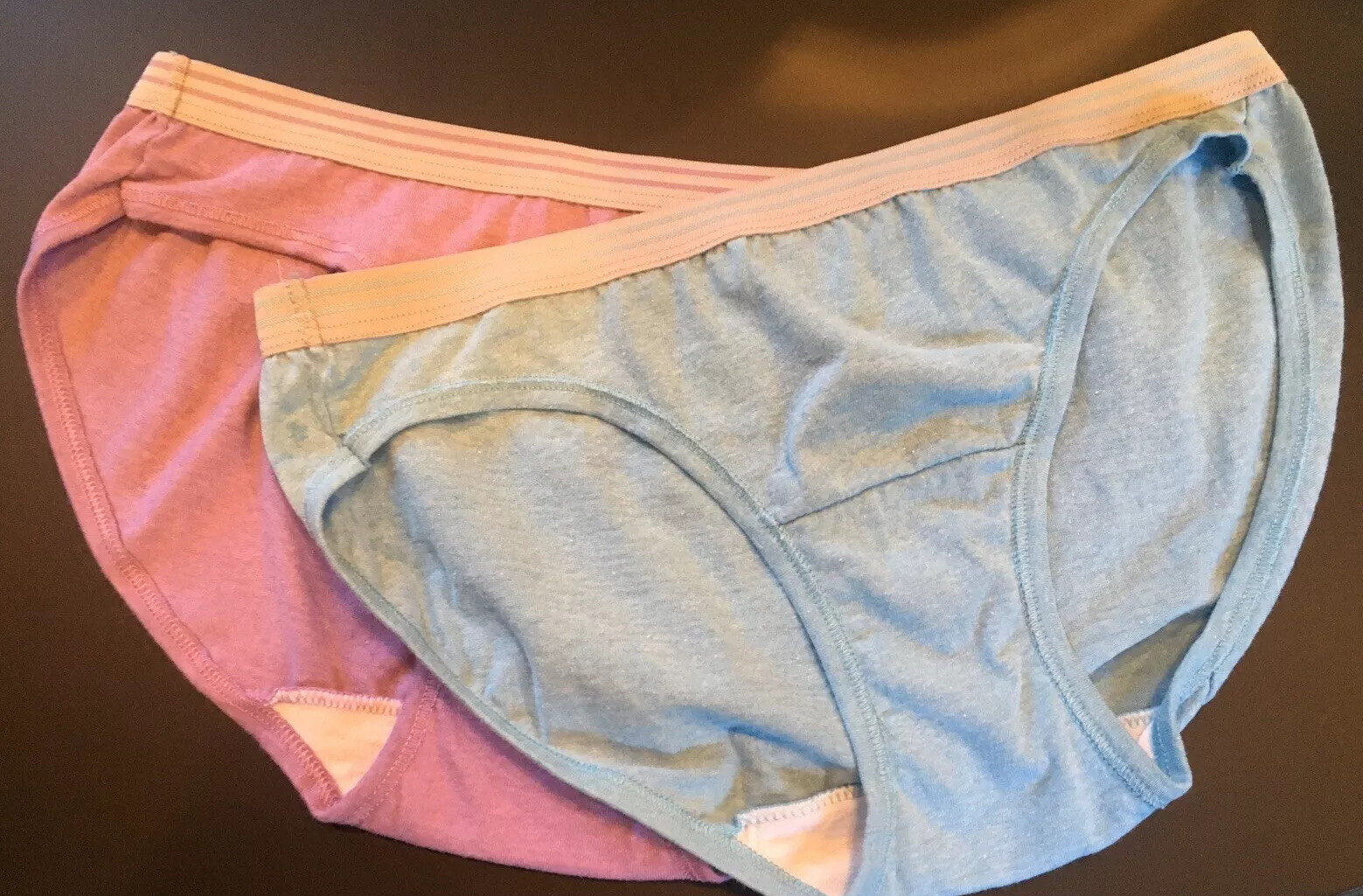 Vtg 2 Pairs Fruit Of The Loom 5 S Cotton Bikini Panties Blue & Violet W Stripes