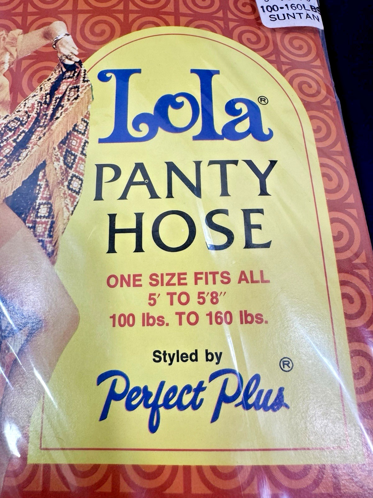 Vintage 1971 Lola Panty Hose Suntan Lot 2 NOS Mod Retro Hosiery 5&prime;-5&rsquo;8 100-160lb