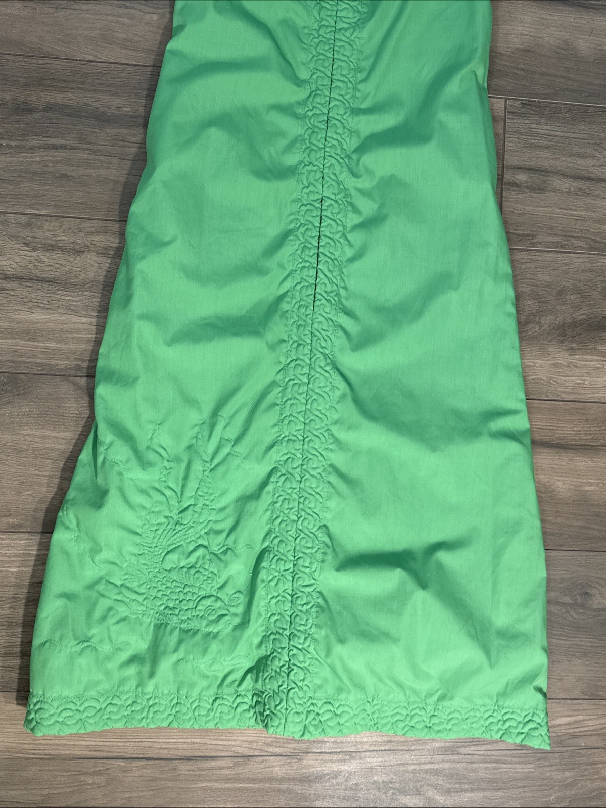 Vintage 1960s Charles & Co. Green Maxi Dress Hong Kong Boho Chic Womens Small