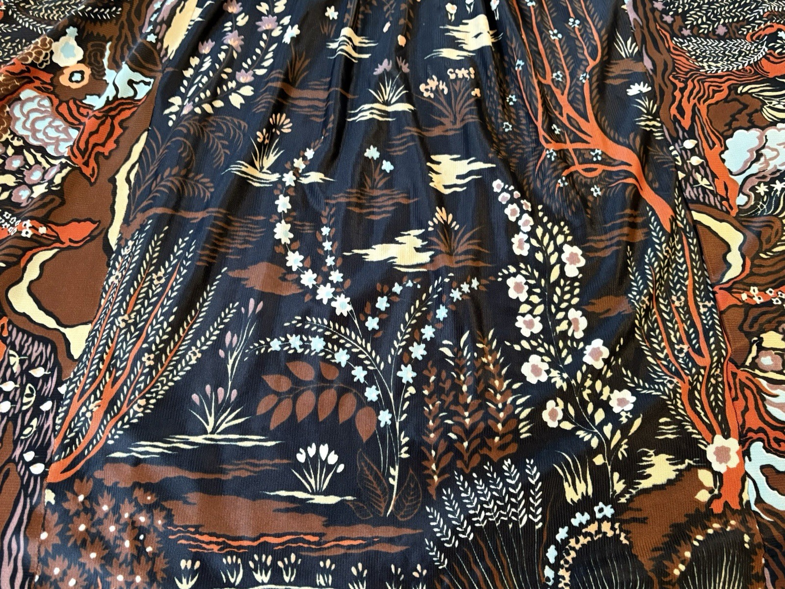 Vintage 60s Art Nouveau Goddess Angel Wing Maxi Dress Greek Myth Caftan Boho