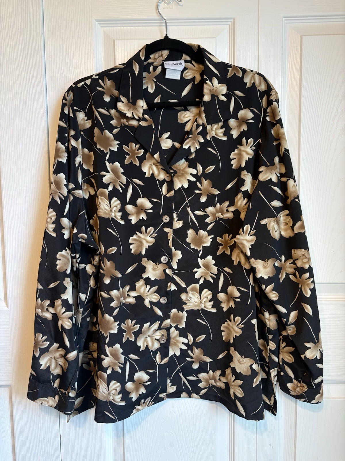 VINTAGE BonWorth 90s Whimsigoth Grannycore Floral Button Down Collared Blouse 2X