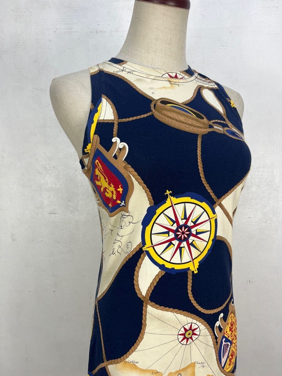 Gucci Vintage Dress map pattern one-piece Multicolor Women Rare Size S