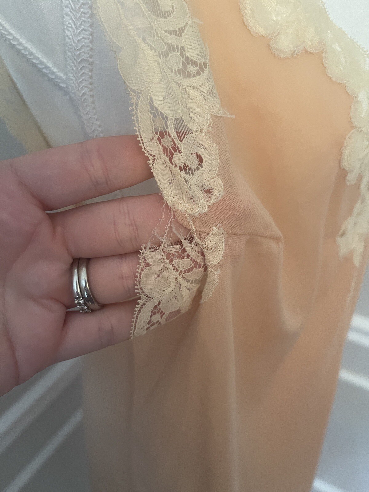 Emilio Pucci For Formfit Rogers Lace Top Slip Dress Lingerie Sz 12-14 Blush Pink
