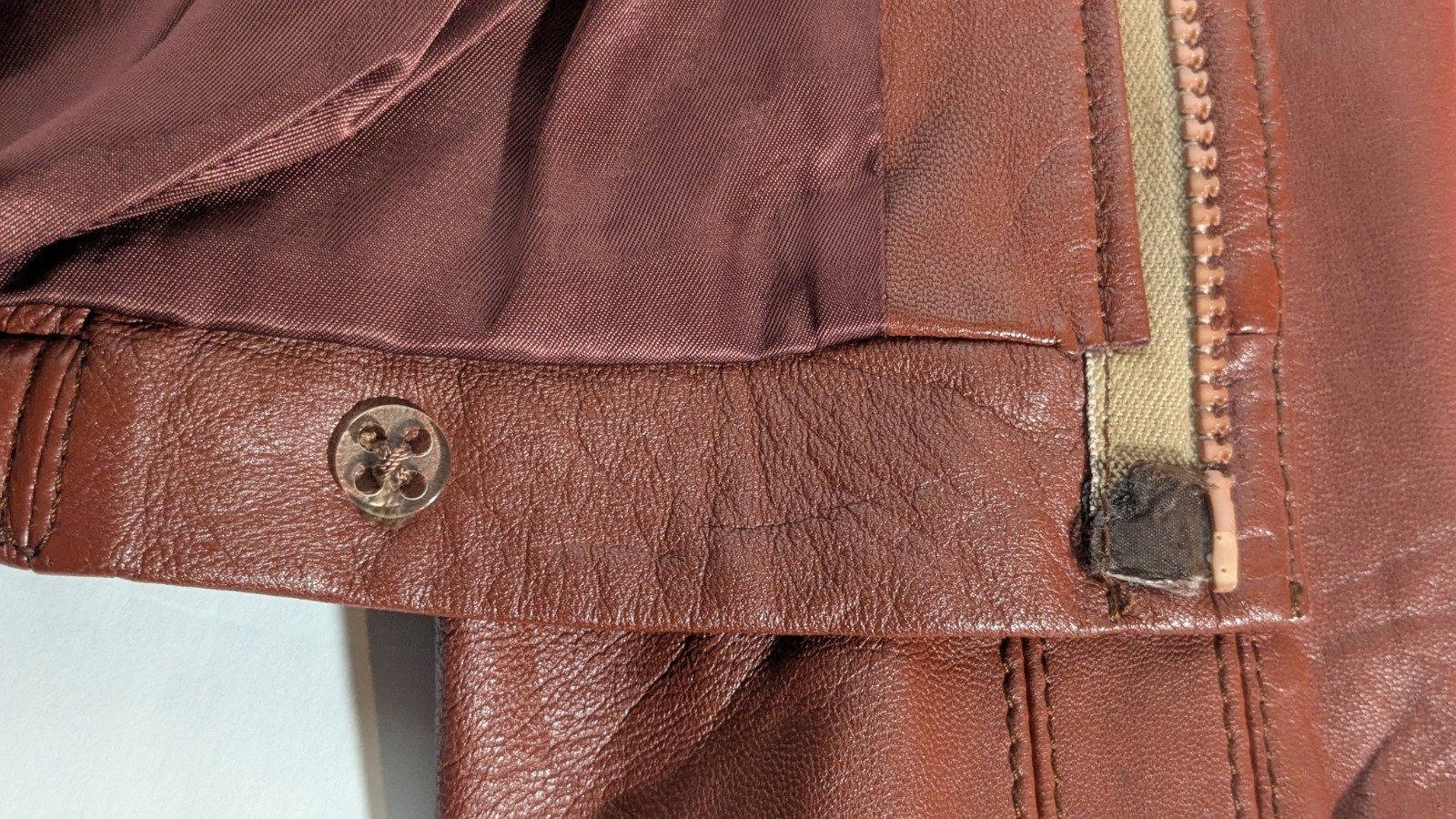Vegas Martin Bernard leather jacket women size small cognac brown vintage 1970s