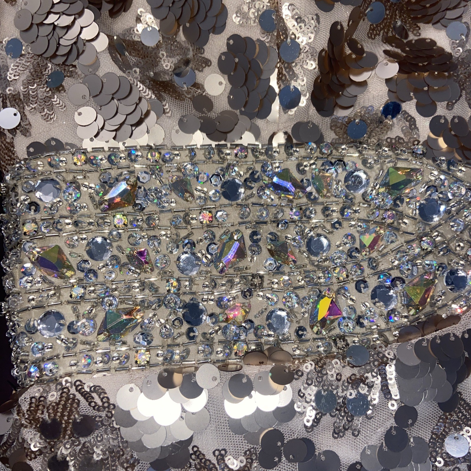 Vtg Night Moves Gold Rose Sequin Aurora Borealis Formal Prom Dress 8 Medium GUC