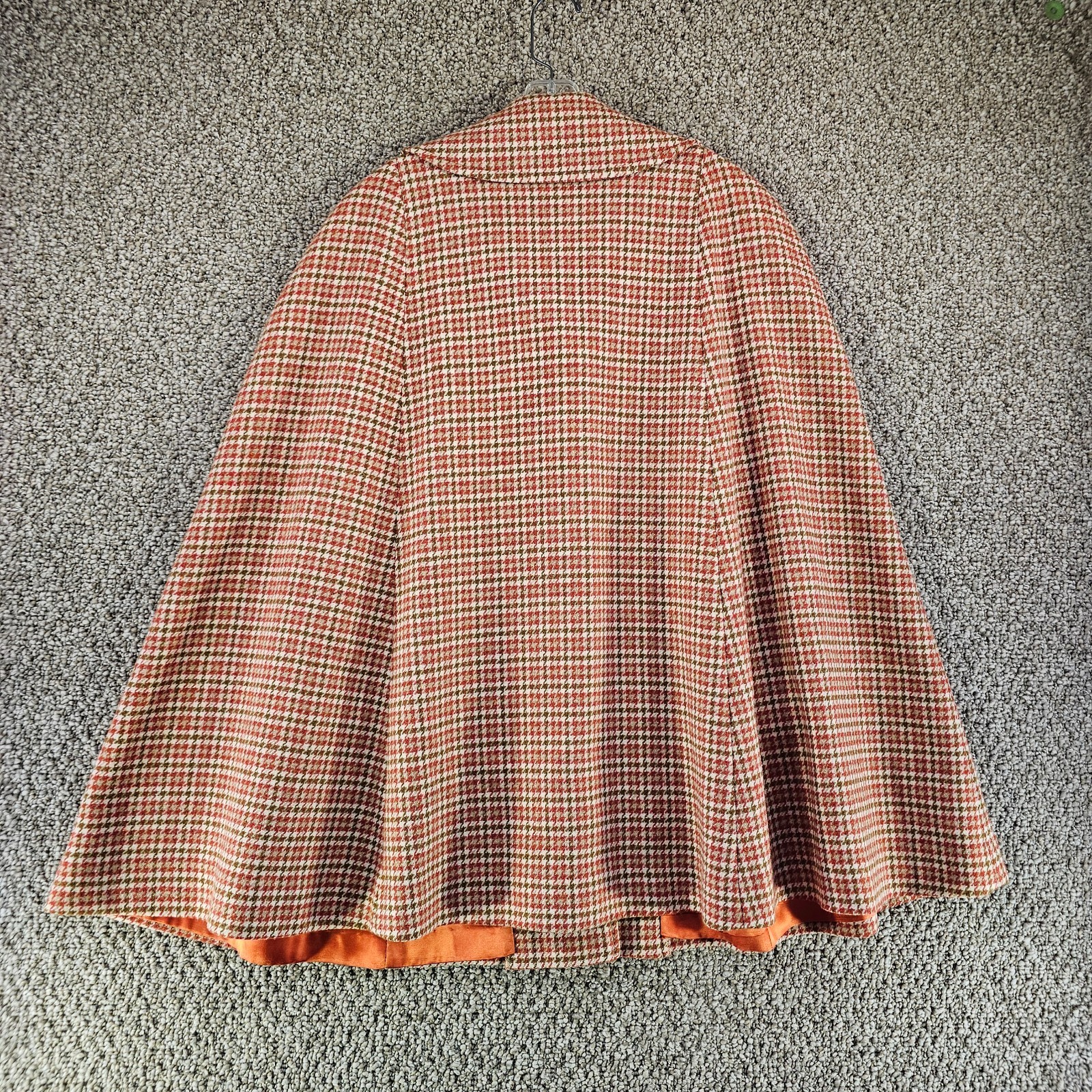 Vintage Pendleton Houndstooth Cape Jacket Womens Sz 14 Plaid Button Up