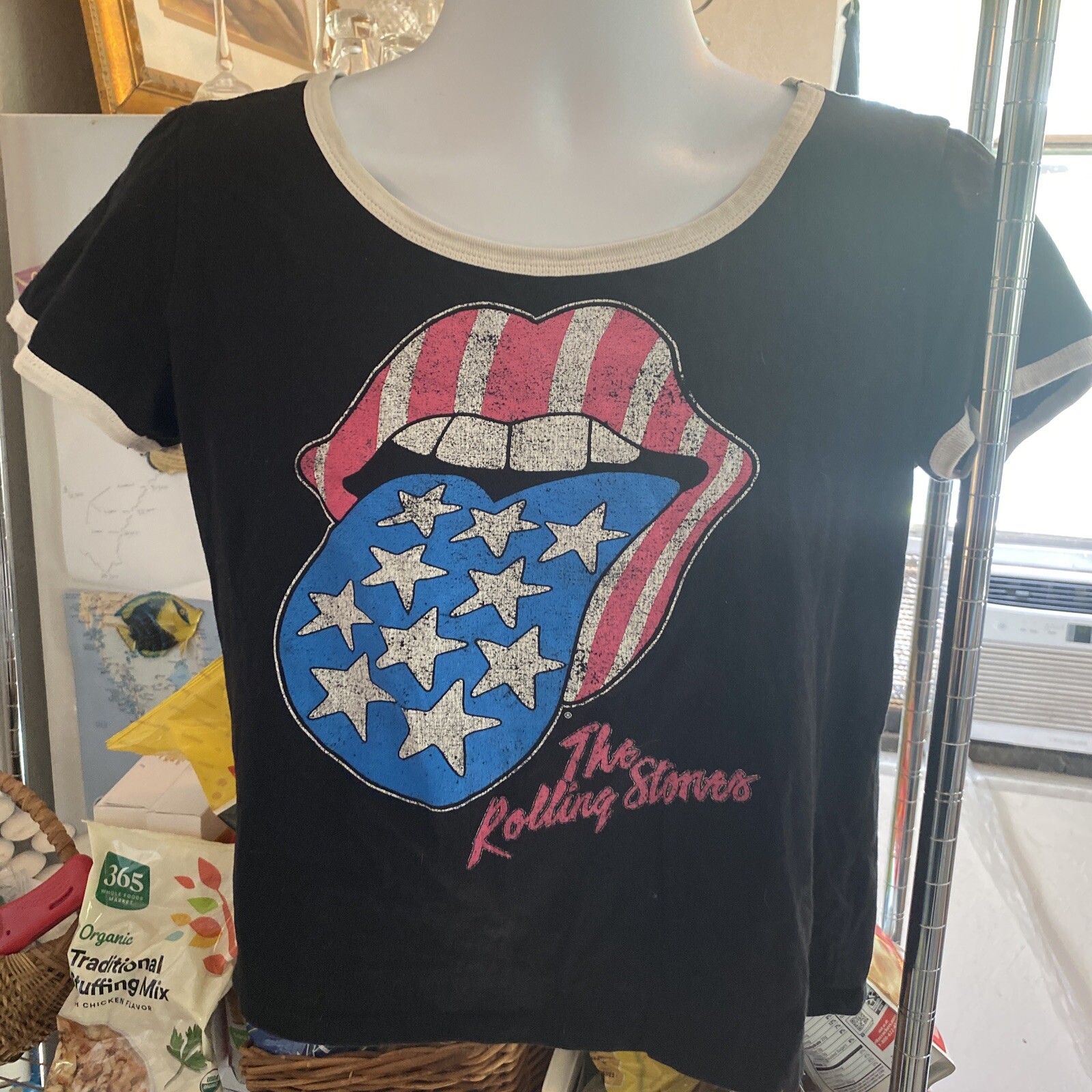 Vtg Vietnam Bravado Tag The Rolling Stones Tour Crop Style Shirt Women XL