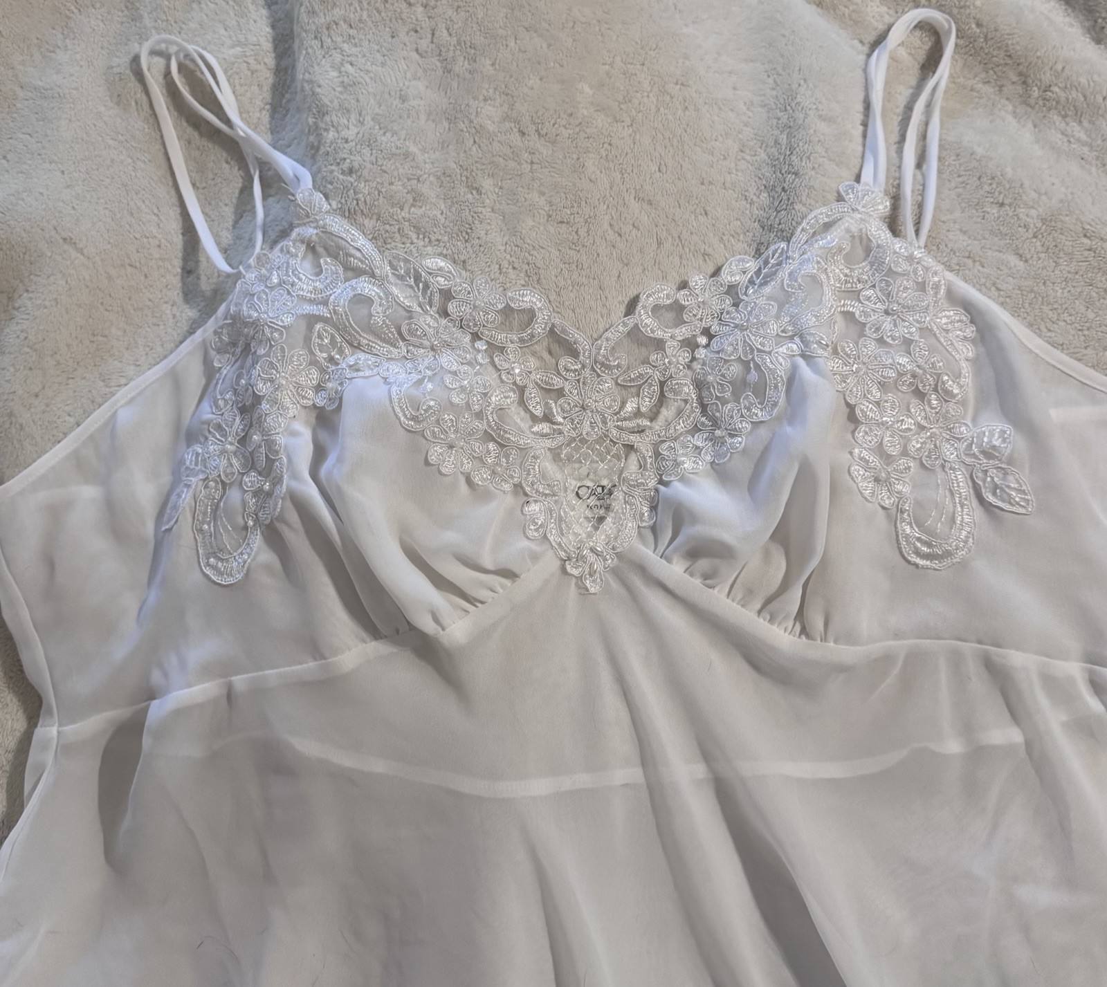 Sheer Fairy Princess Babydoll Bridal White Plus Lingerie 26 / 28 3x 4x Appliqué