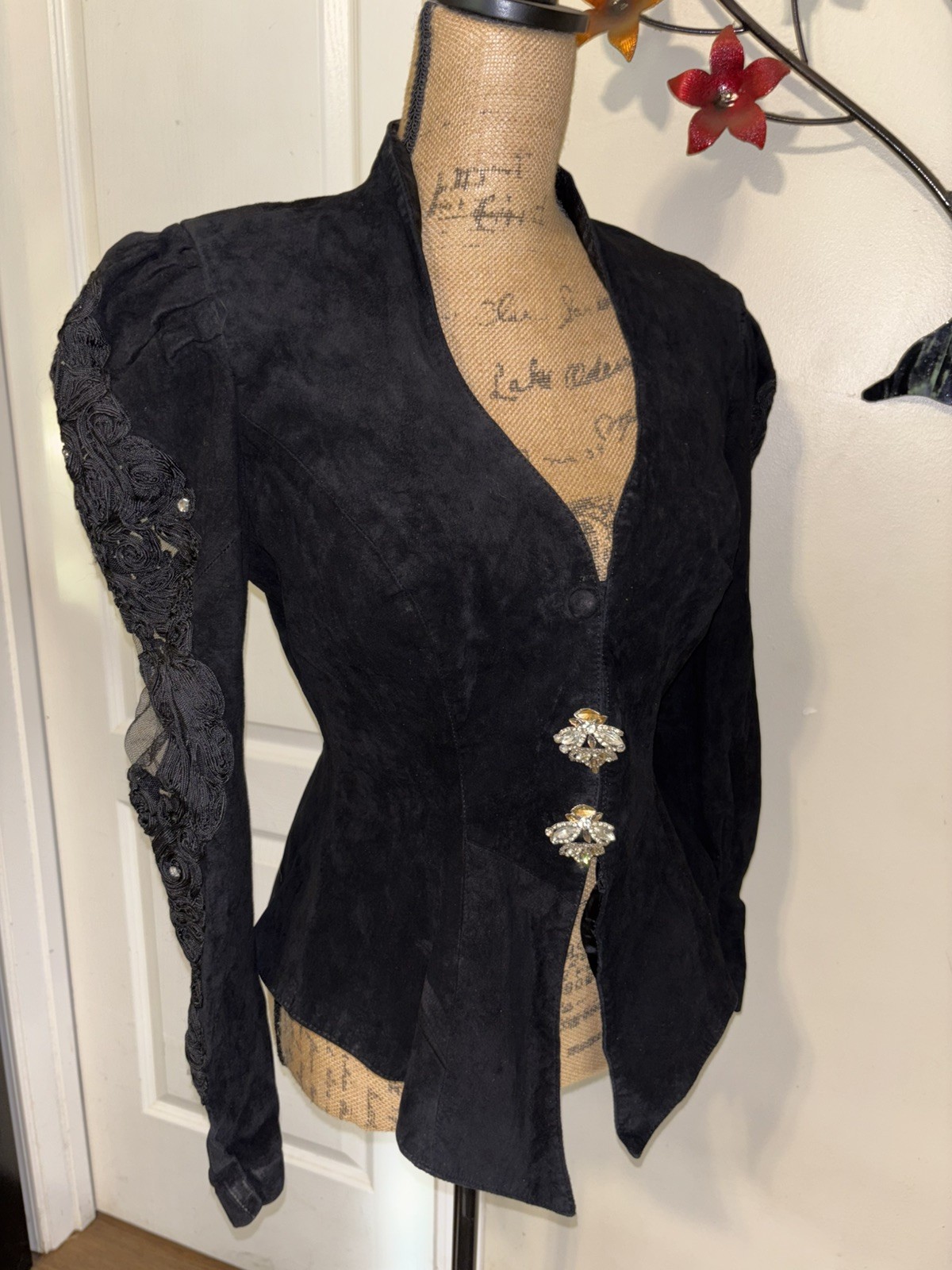 Lillie Rubin Exclusive Black Leather Jacket Blazer Vintage Women&rsquo;s 10 Medium