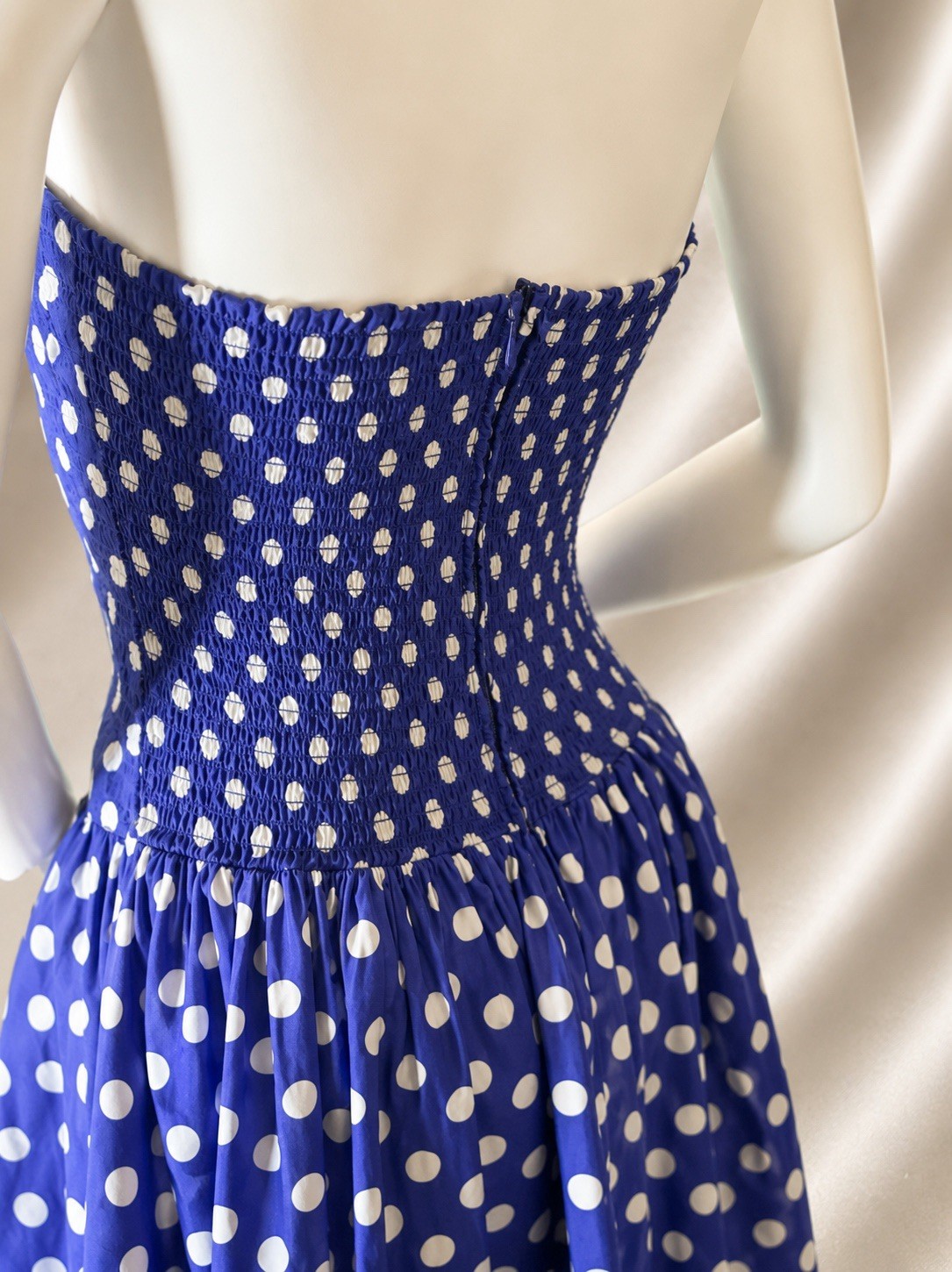 Vintage Clues Collections Polka Dot Strapless Dress Made USA Size 6
