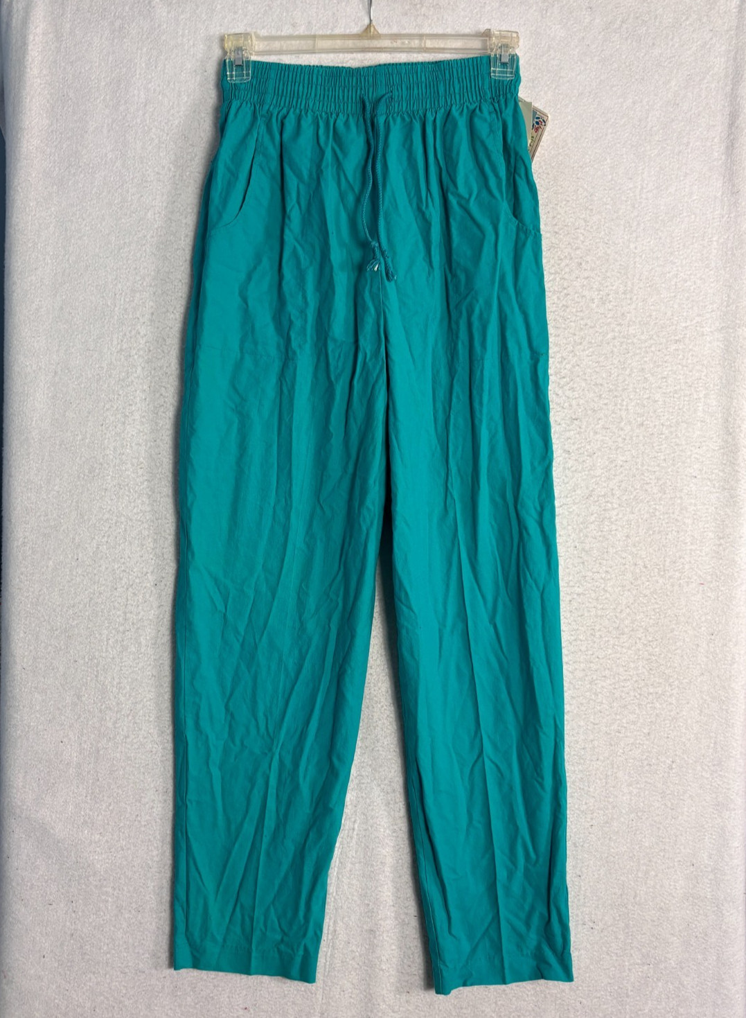 VTG 80s 90s Palmetto&rsquo;s teal green pleated Pull On pants M 27 x 29.5 NOS