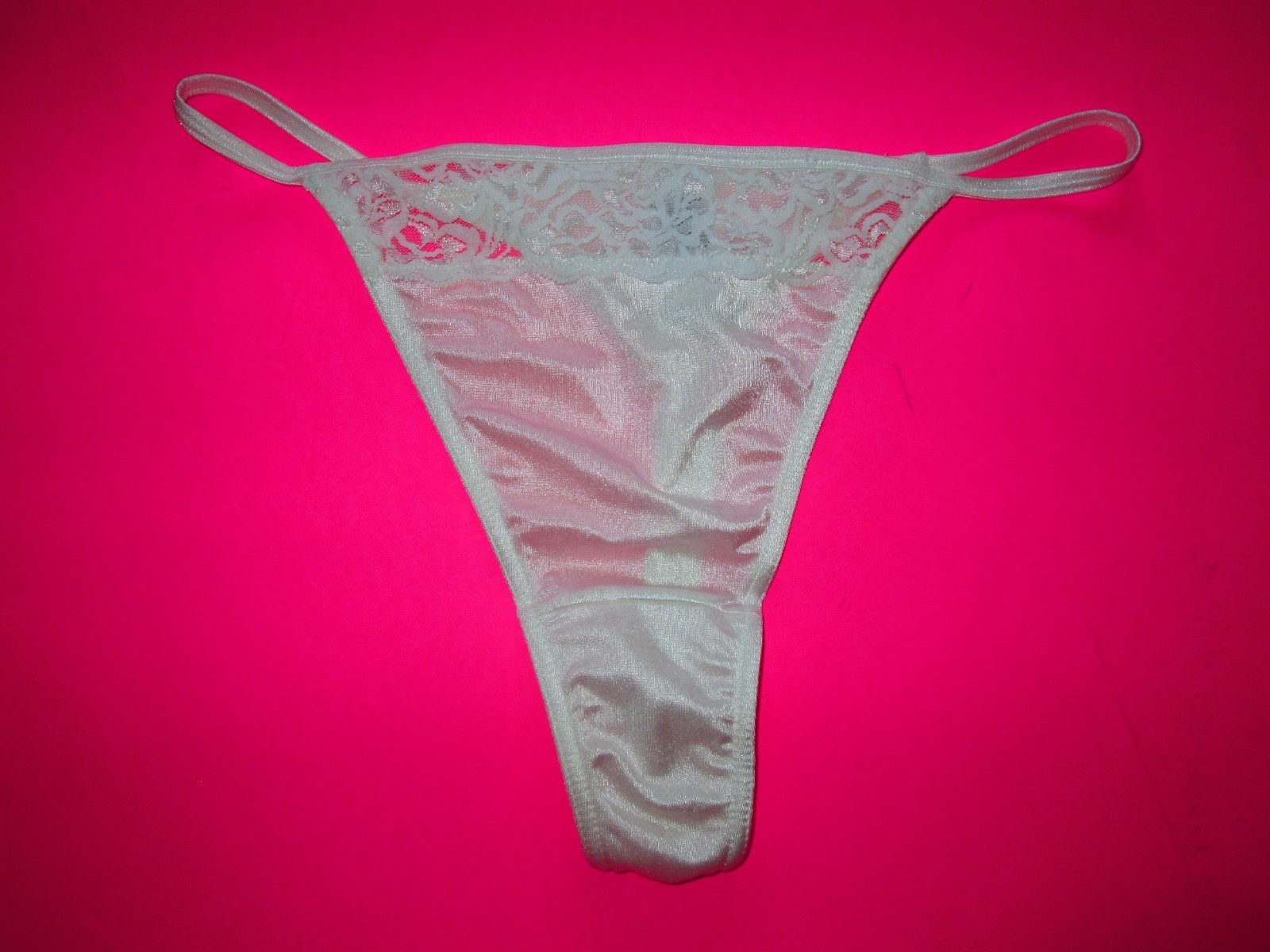 Vintage 1990&rsquo;s NYLON SATIN G-String THONG Panties by VANITY FAIR XL 8/46 14/16