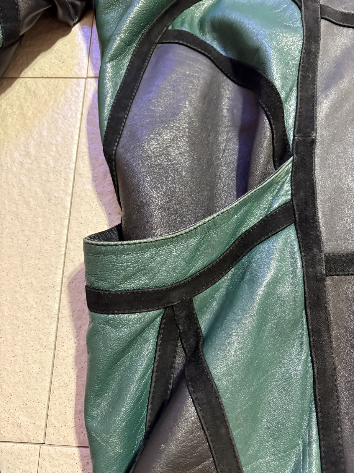 Rare Vintage Yves Saint Laurent Patchwork Leather Batwing Jacket 80s YSL Paris