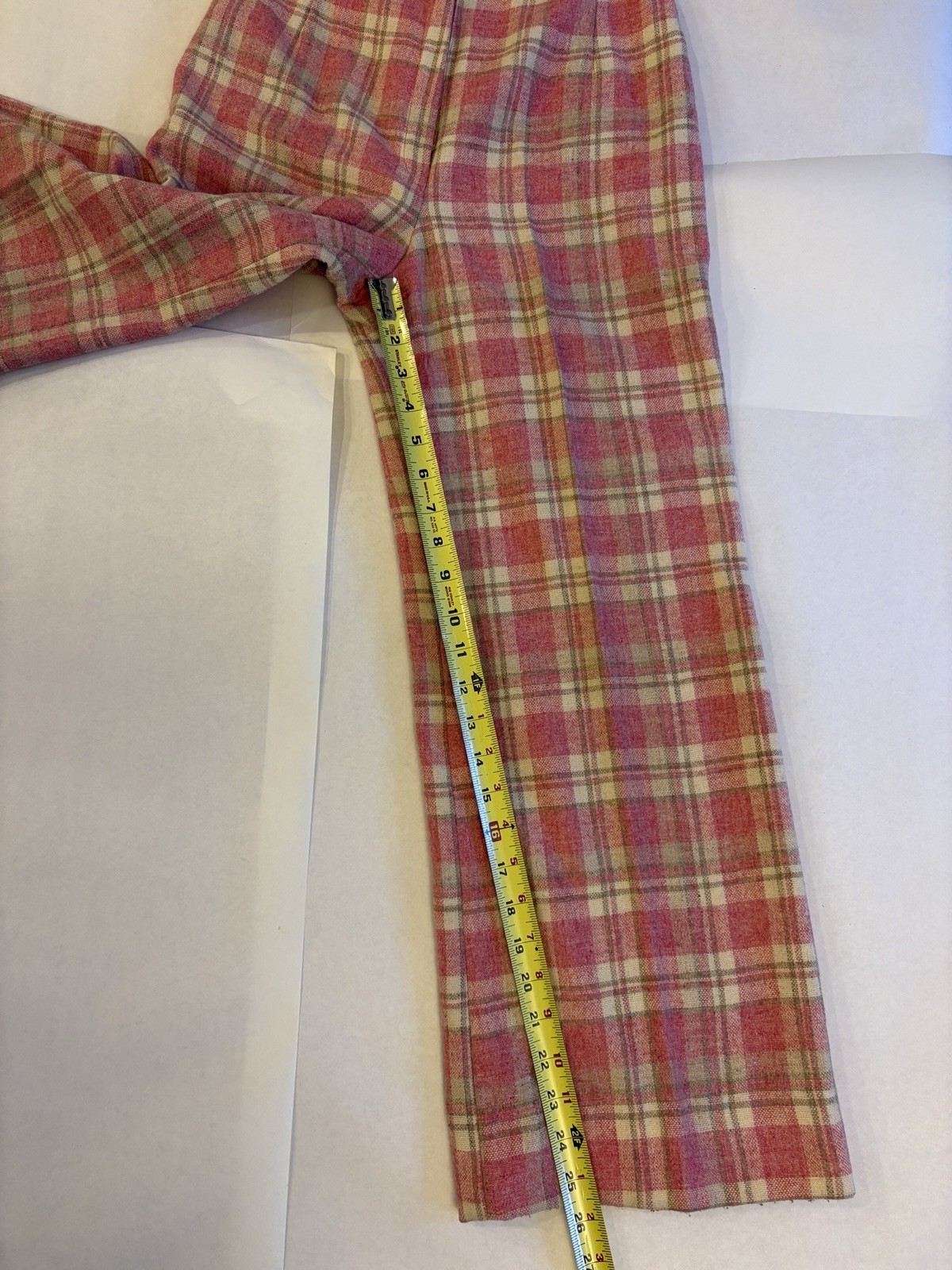 Plaid Suit Jacket Pants Pink WOOL Sz 10 and Sz 8 Vintage Retro 70&rsquo;s The Villager