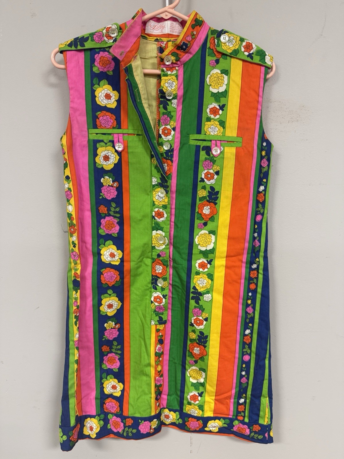 Vintage 1960s/70s The Lilly Lilly Pulitzer Retro Floral & Neon Maxi Dress Small