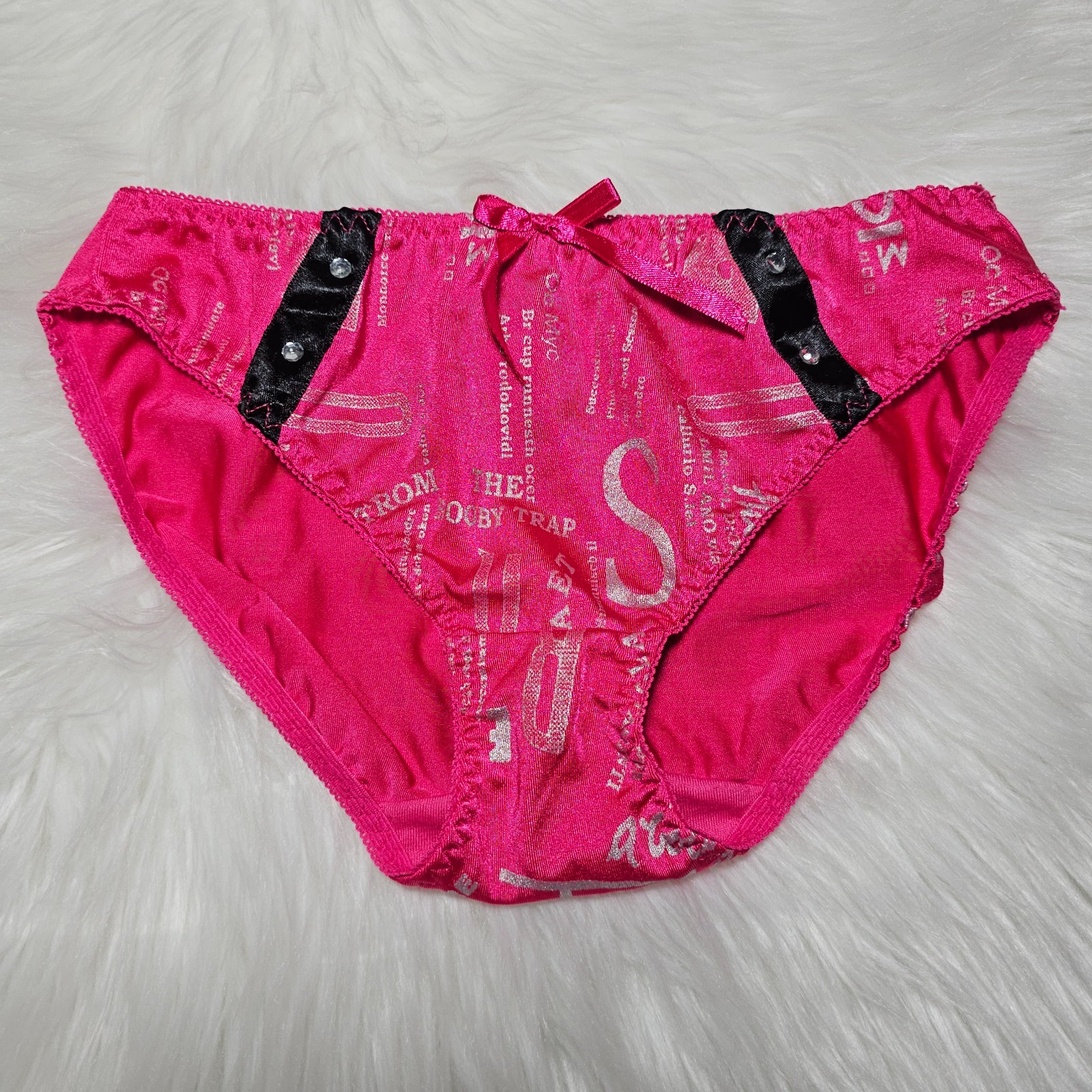 VTG Silky Panty Hot Pink Bikini Sissy Nylon Elastane Brief Size Small Hip 32-36&Prime;