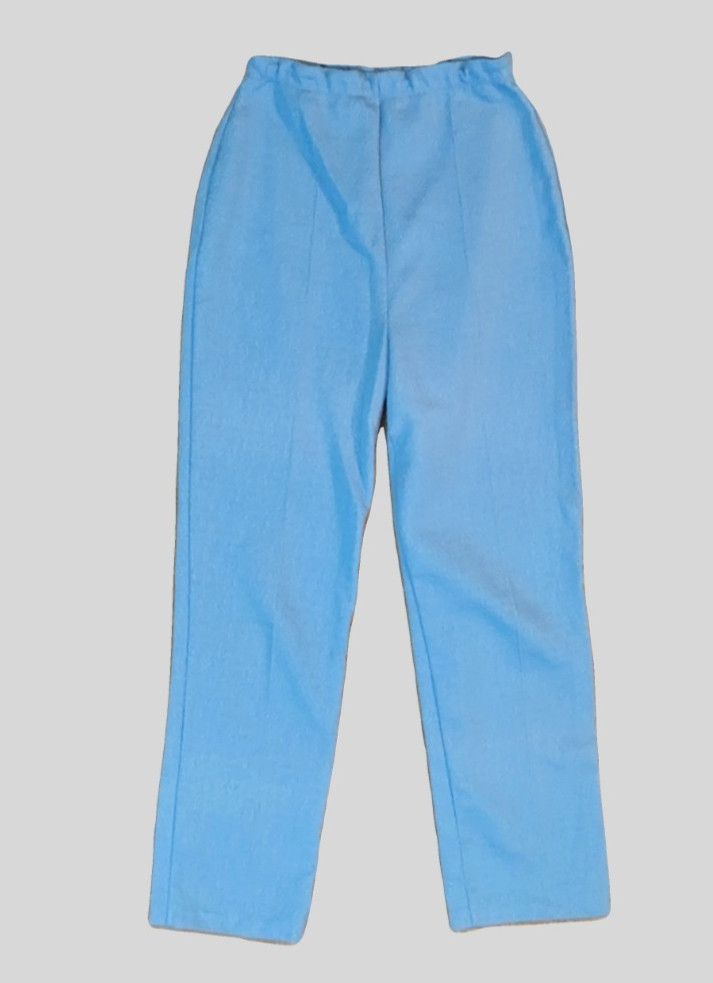 Vintage Handmade Powder Blue Single Pleat Polyester Pants Preowned