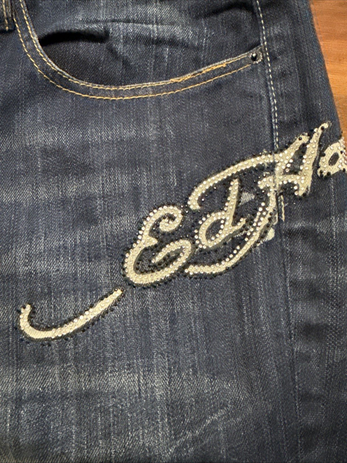 Vintage Ed Hardy Love Kills Slowly Distressed Jeans Size 22 See Description