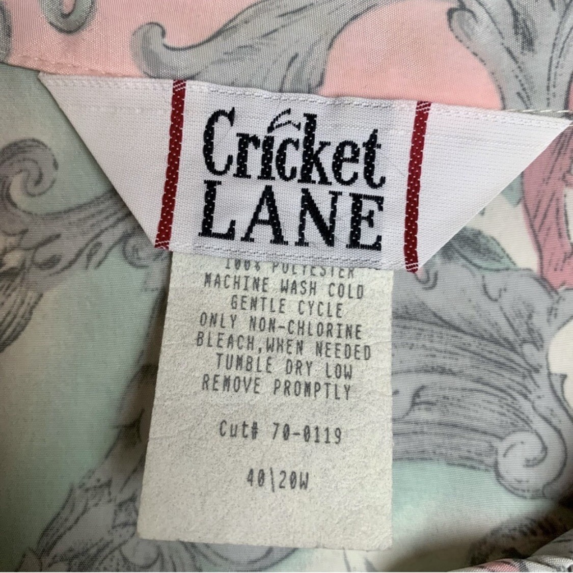 Vintage Cricket Lane Button Down Shirt Top Blouse Soft Pastel EUC 20W