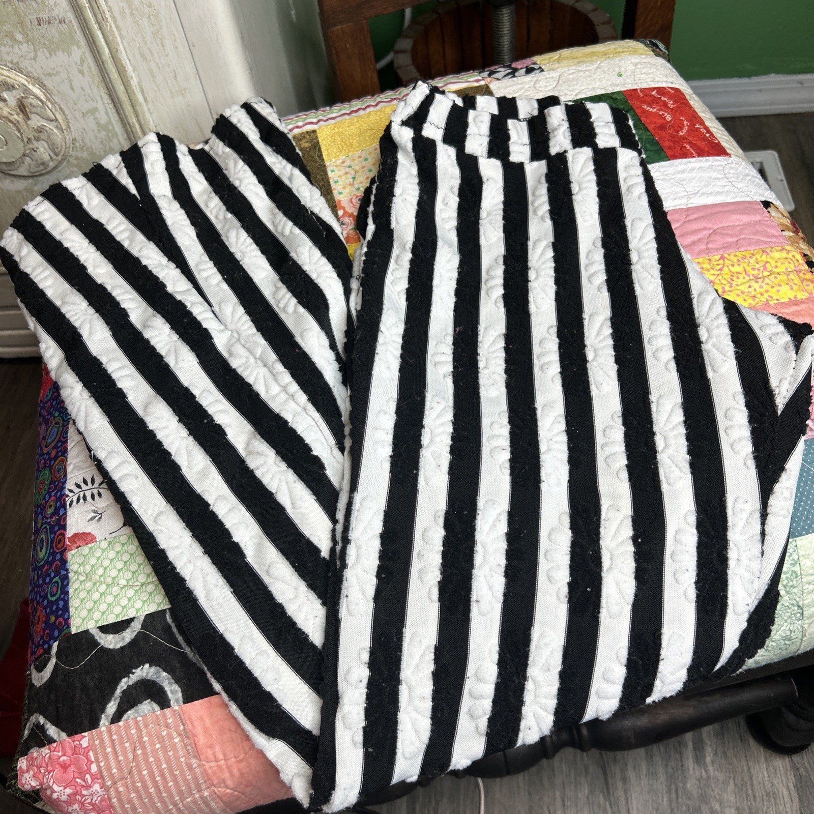 Vintage 1990s Striped Flare Hot pants Club Rave Eclectic